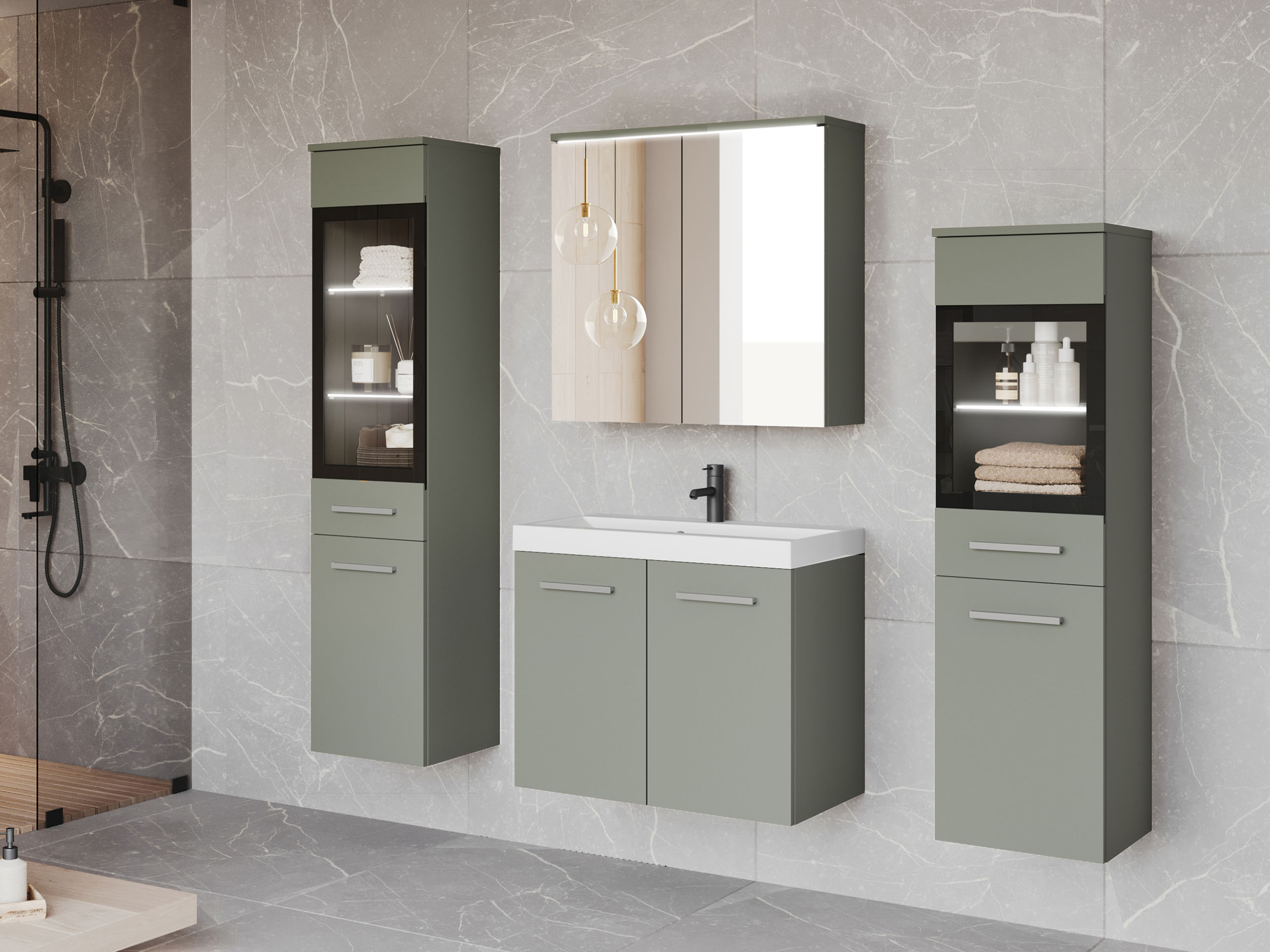 Set za kupatilo Sarasota 140 (Прашњаво зелена)