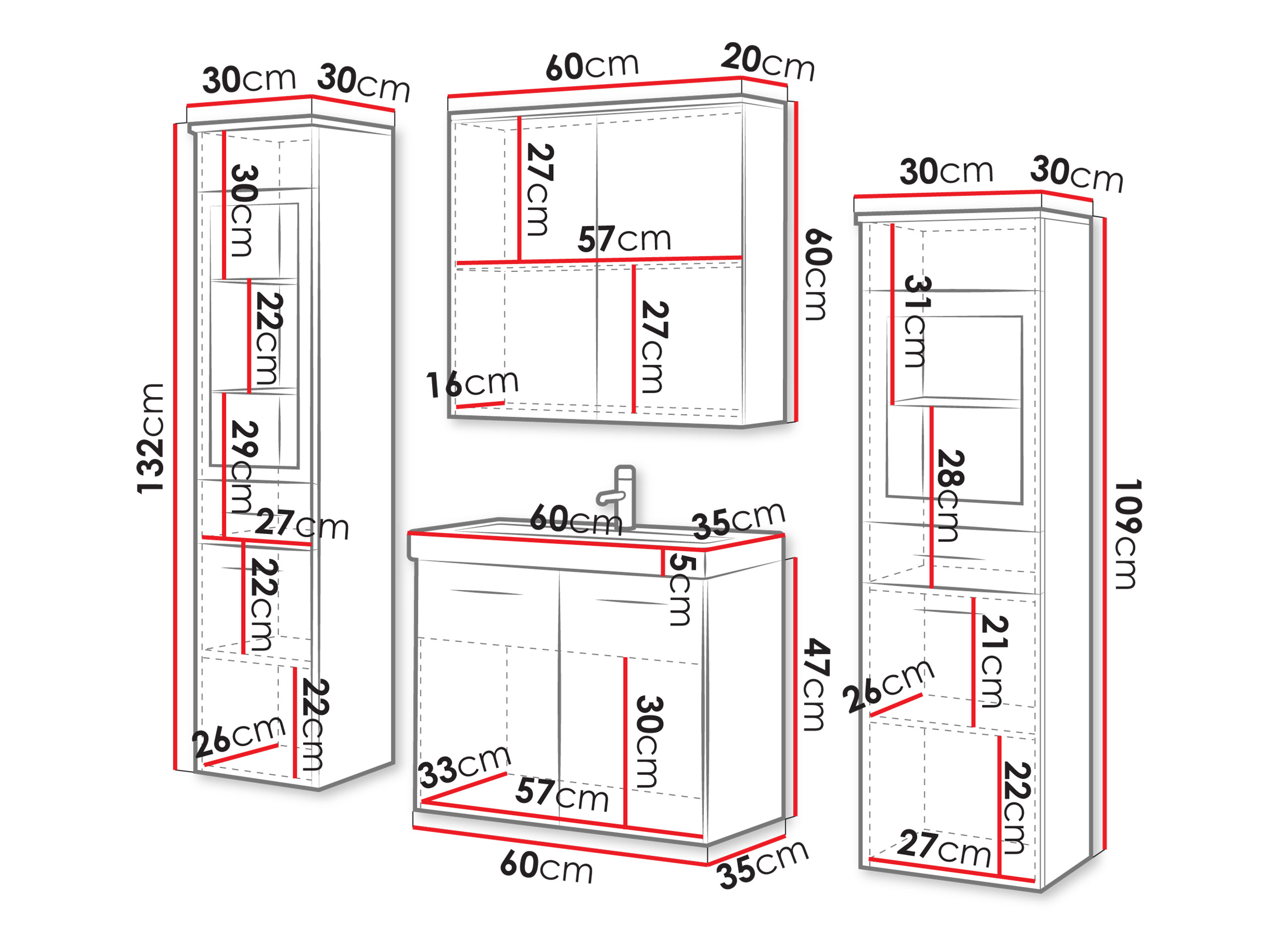 Set za kupatilo Sarasota 140 (Прашњаво зелена)