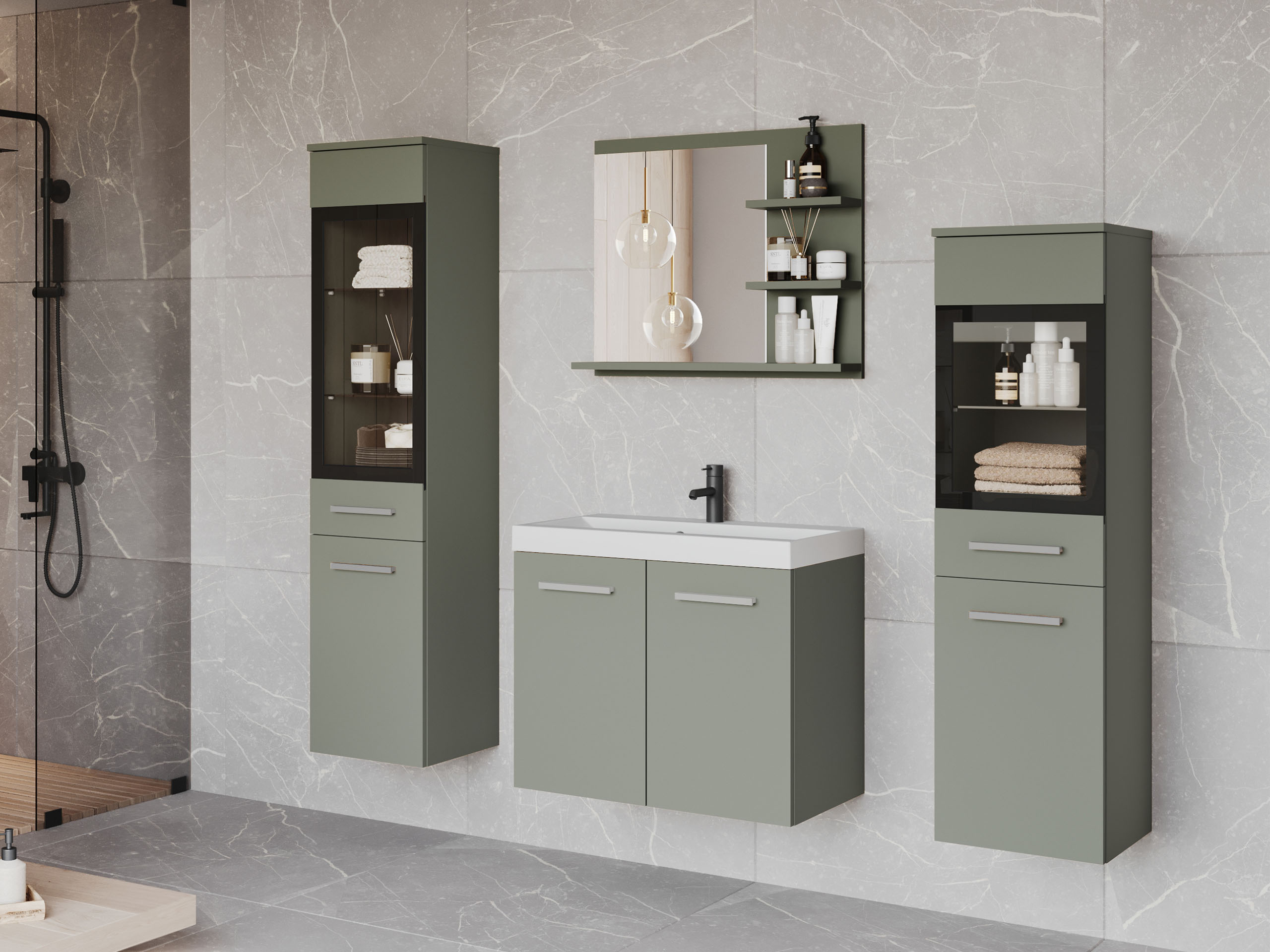 Set za kupatilo Sarasota 141 (Прашњаво зелена)