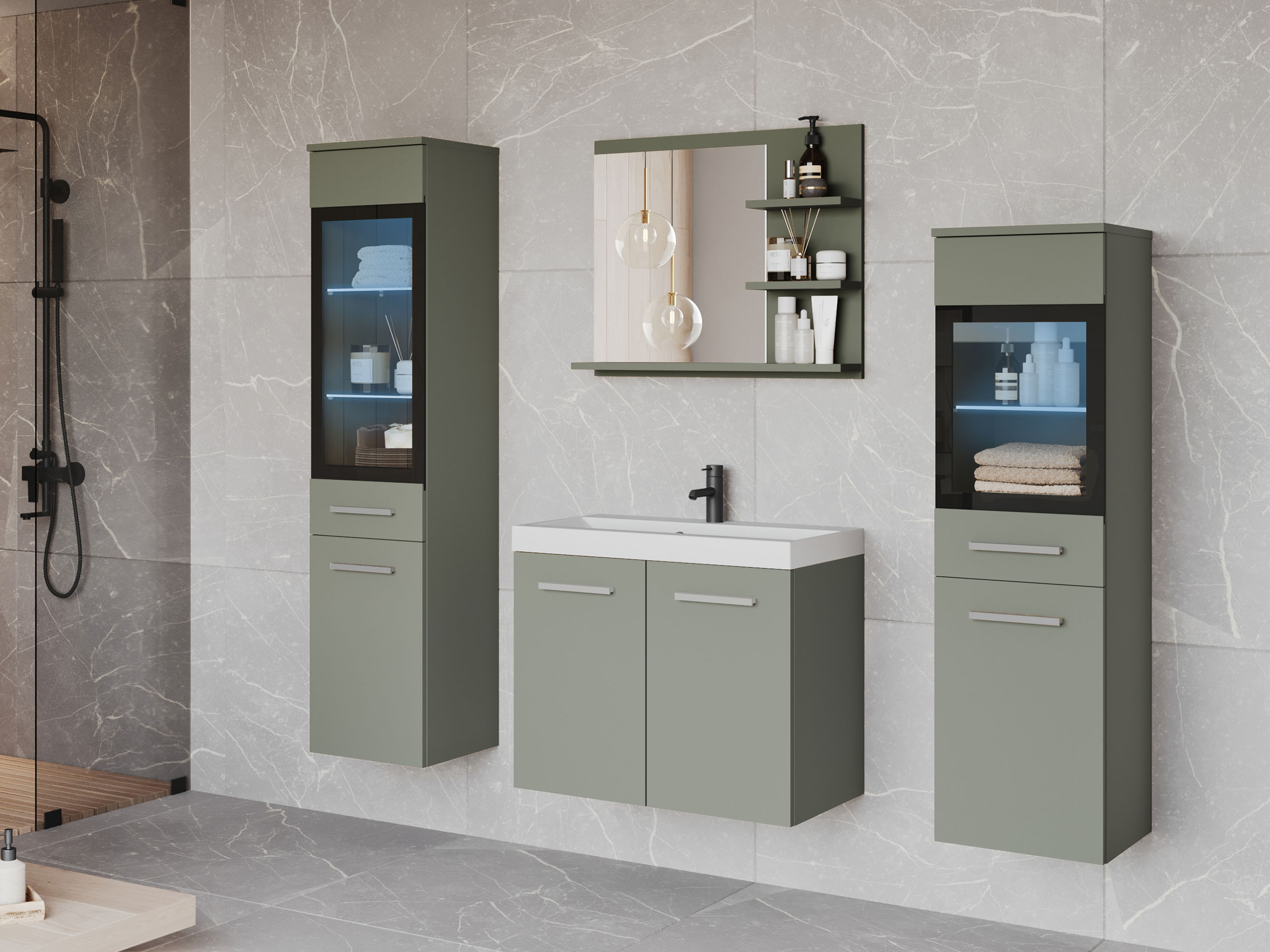 Set za kupatilo Sarasota 141 (Прашњаво зелена)