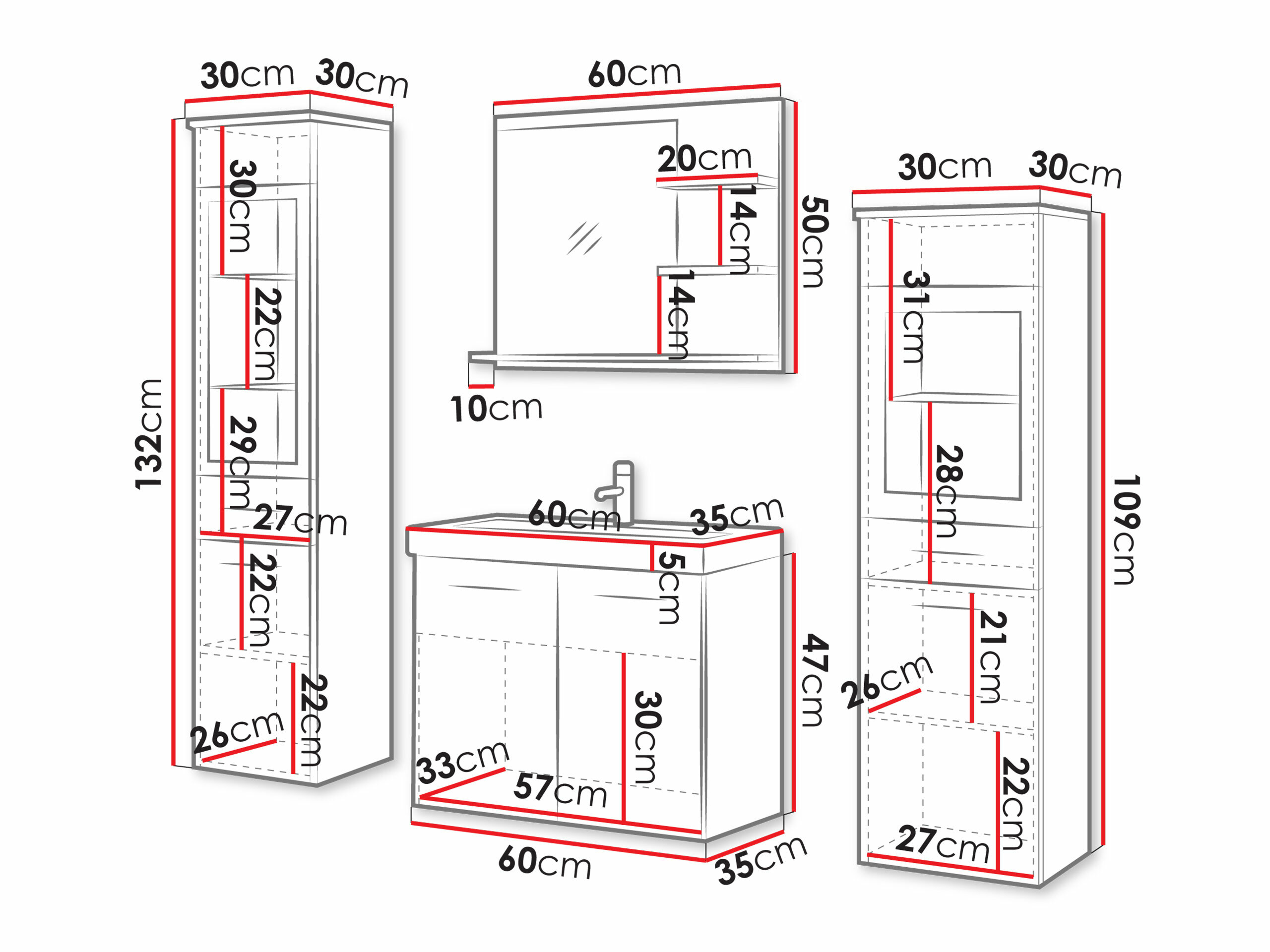 Set za kupatilo Sarasota 141 (Zanatski hrast)