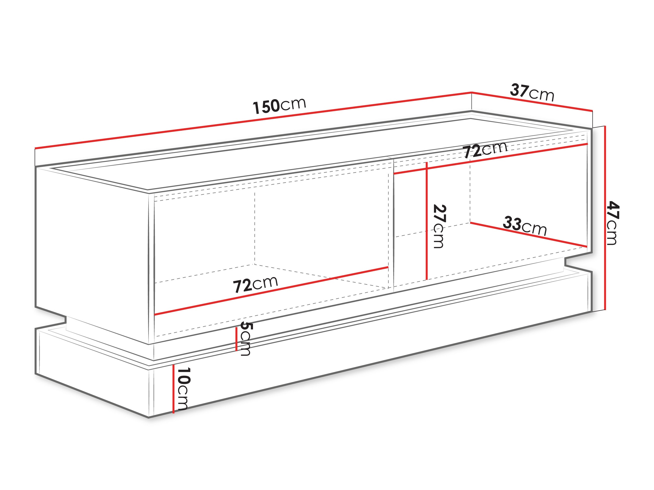TV sto Comfivo Dalvenu 105 (Crno + Hrast)