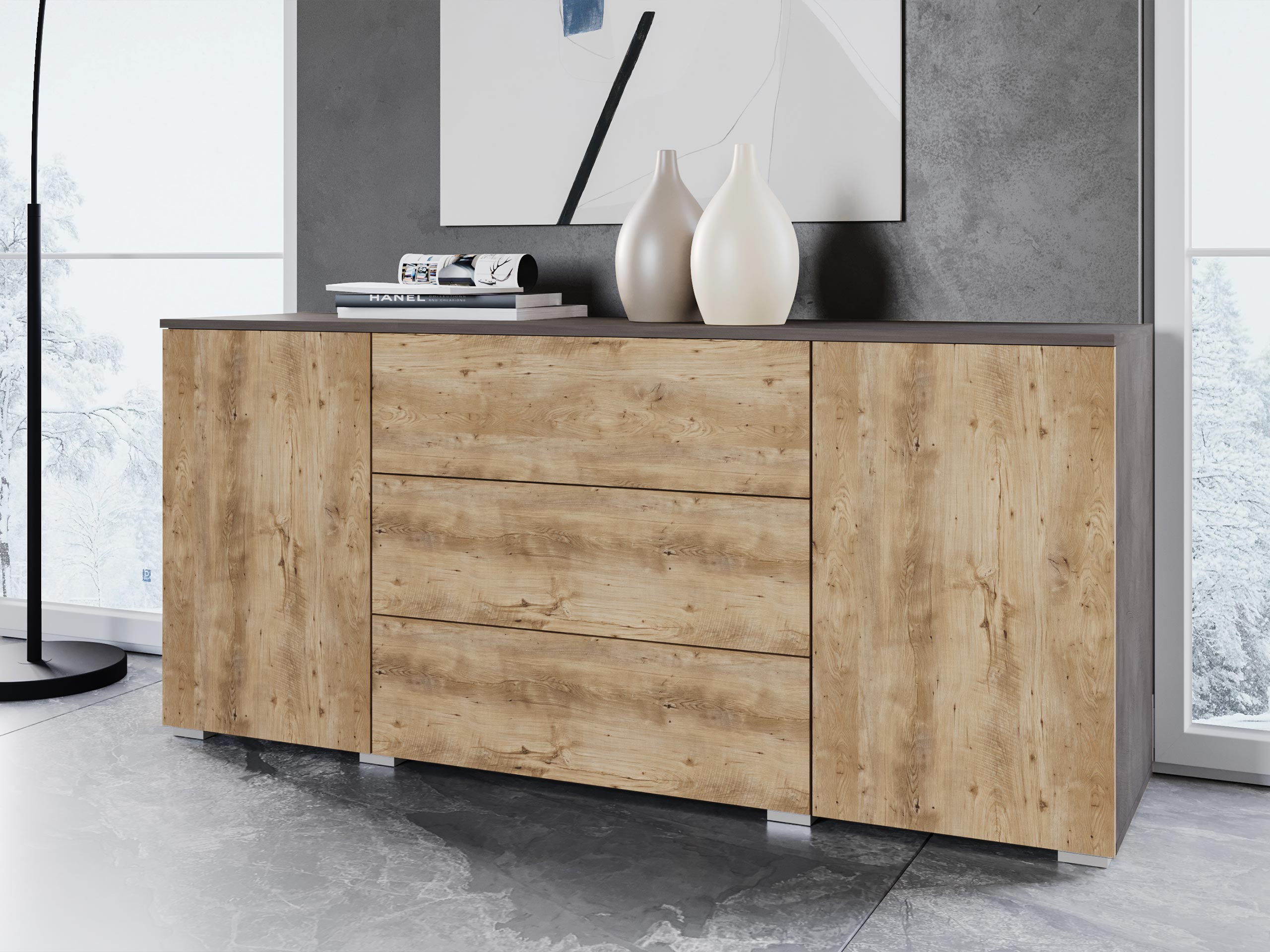 Komoda Sarasota 129 (Matera siva + Kesten)