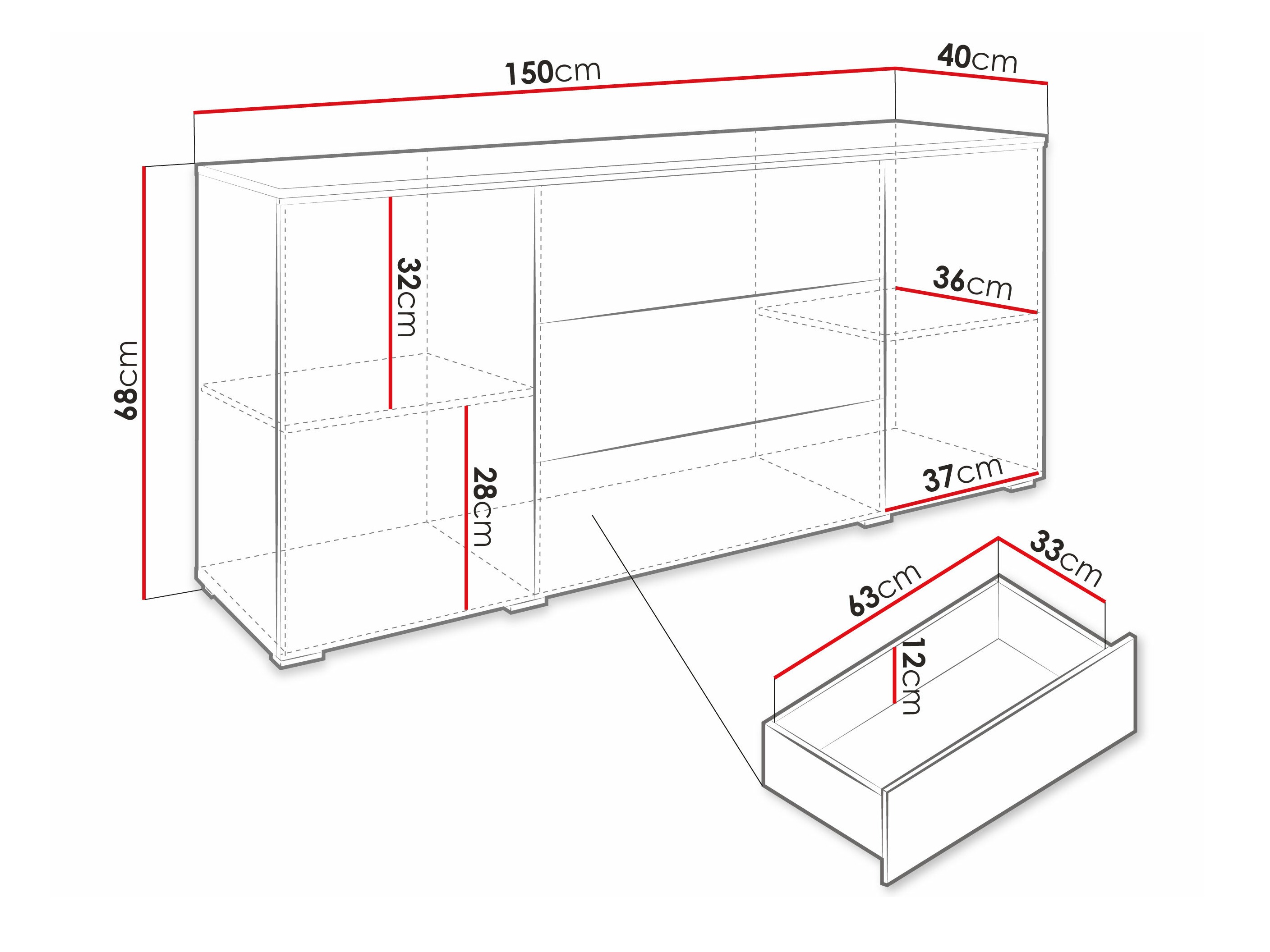 Komoda Sarasota 142 (Graphite)