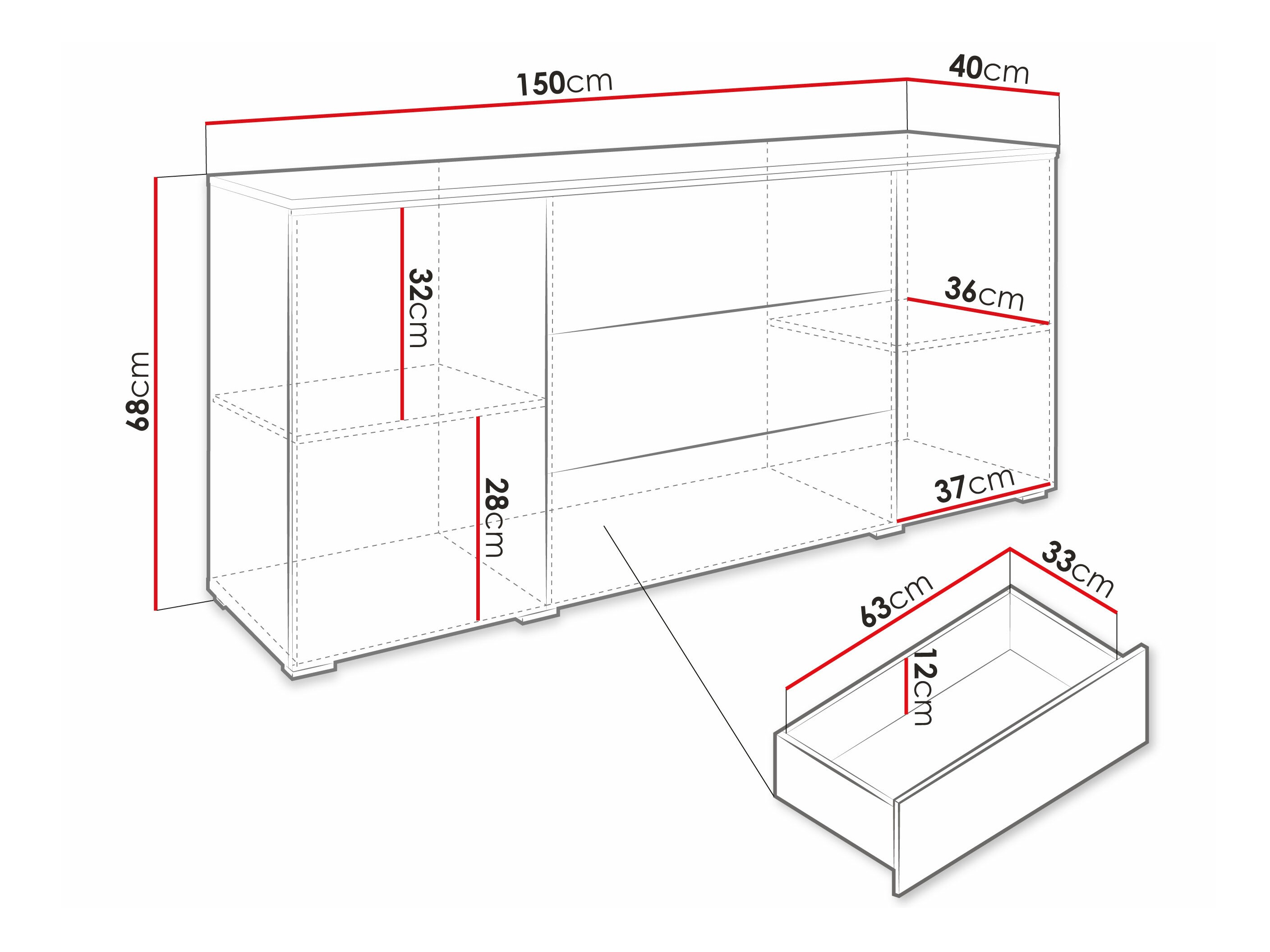 Komoda Sarasota 142 (Graphite)