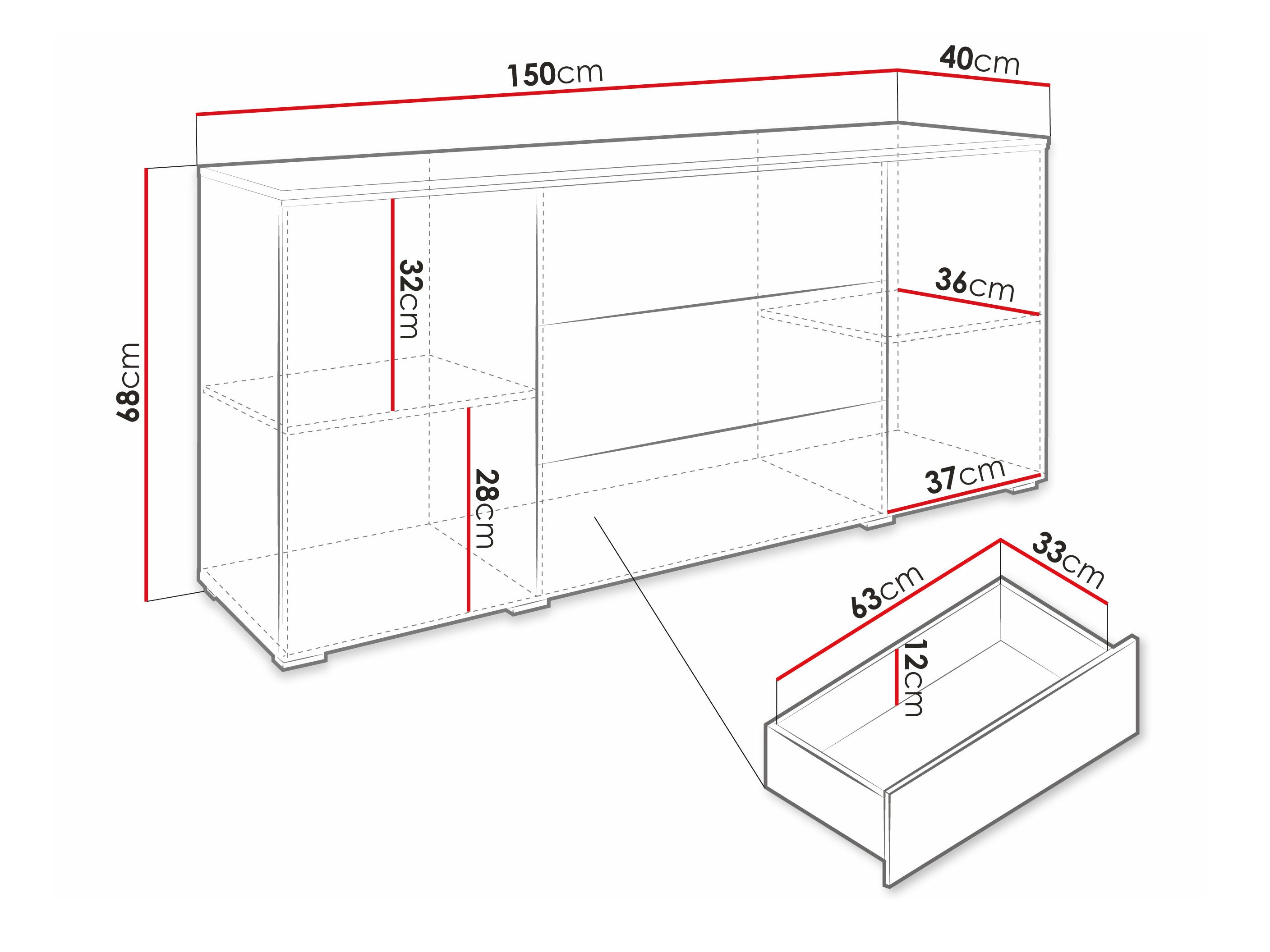 Komoda Sarasota 142 (Вотан храст)