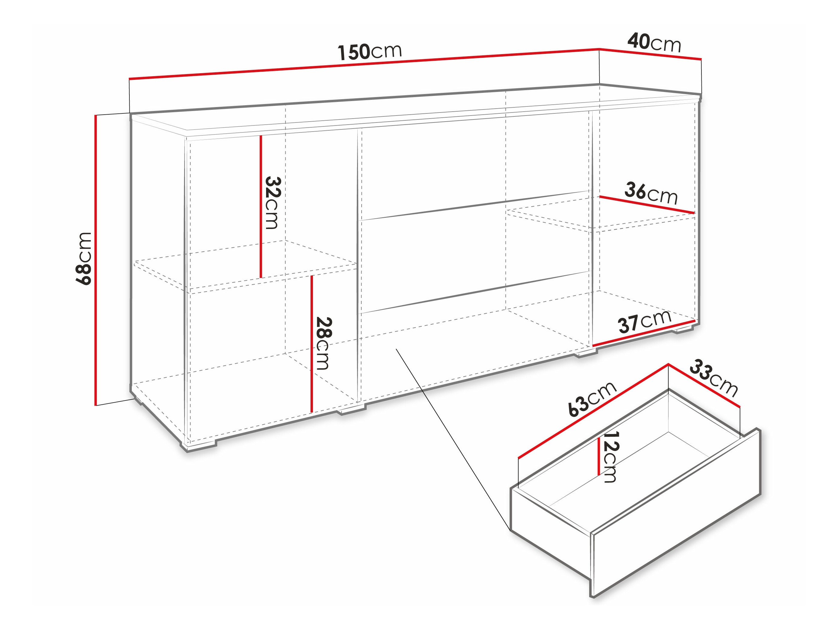 Komoda Sarasota 142 (Вотан храст)