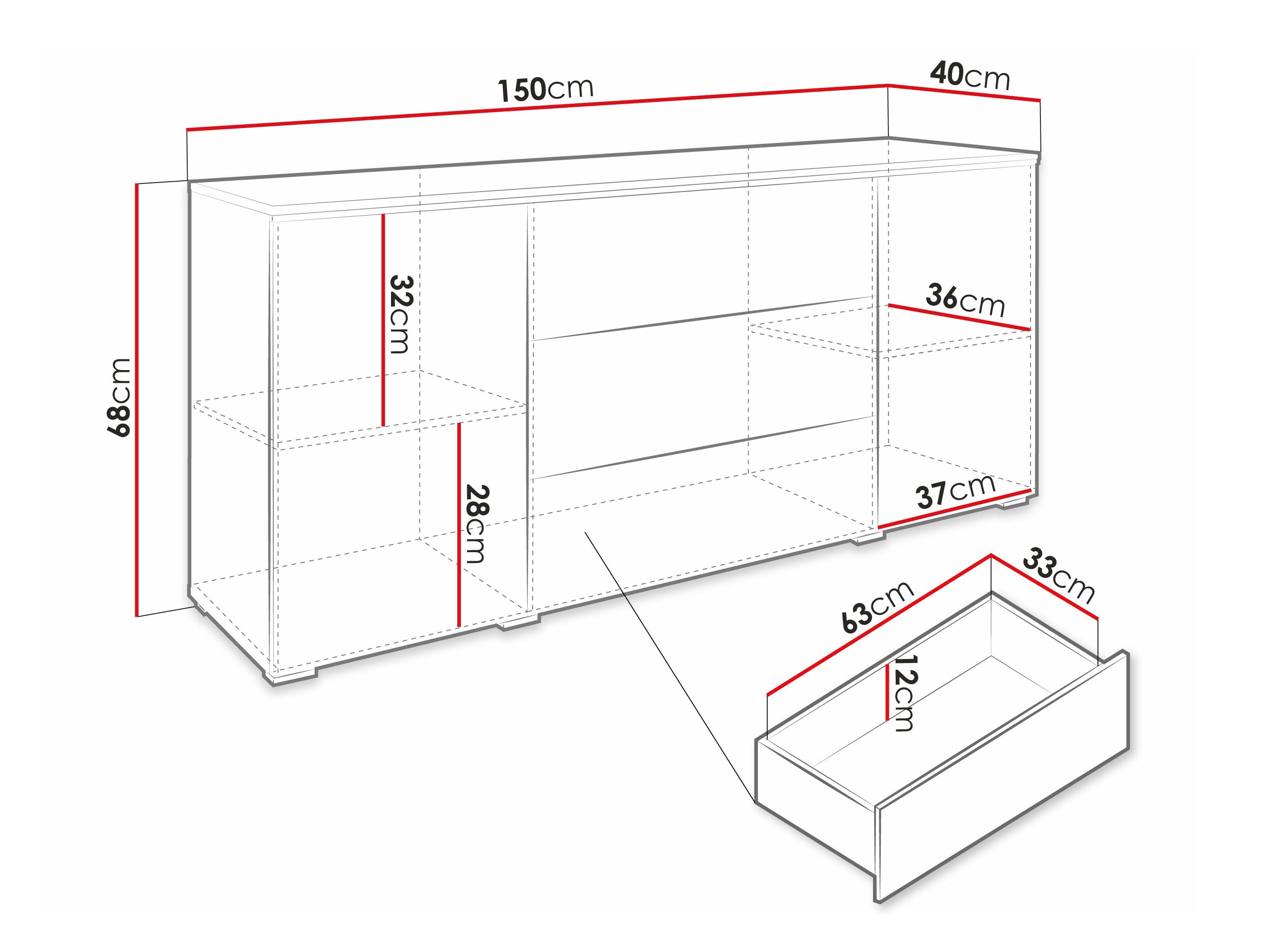 Komoda Sarasota 142 (Вотан храст)