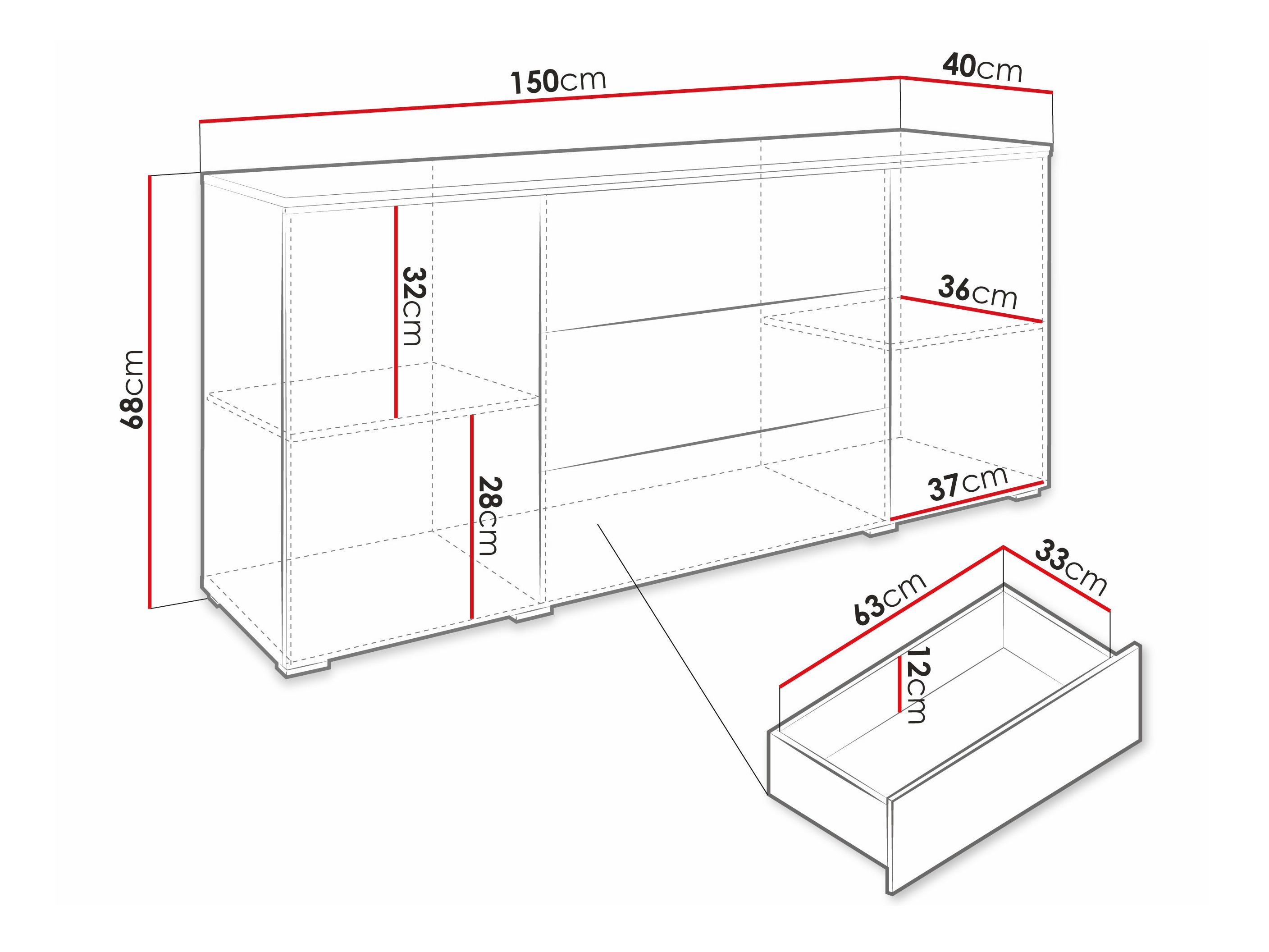 Komoda Sarasota 142 (Zanatski hrast)