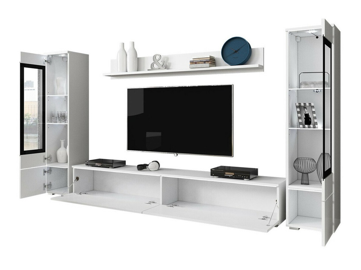 Set za dnevnu sobu Mirfivo 101 (Hrast Votan + Sjajno belo)