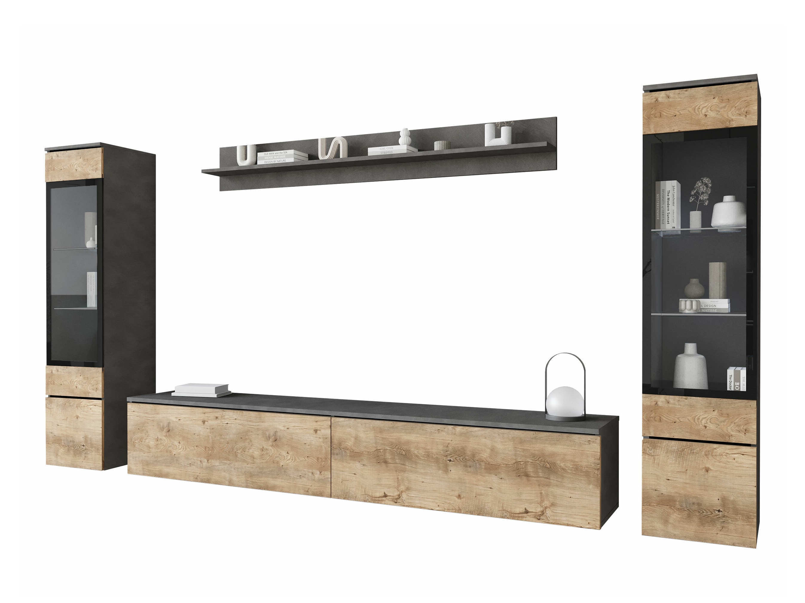 Set za dnevnu sobu Mirfivo 101 (Matera siva + Kesten)