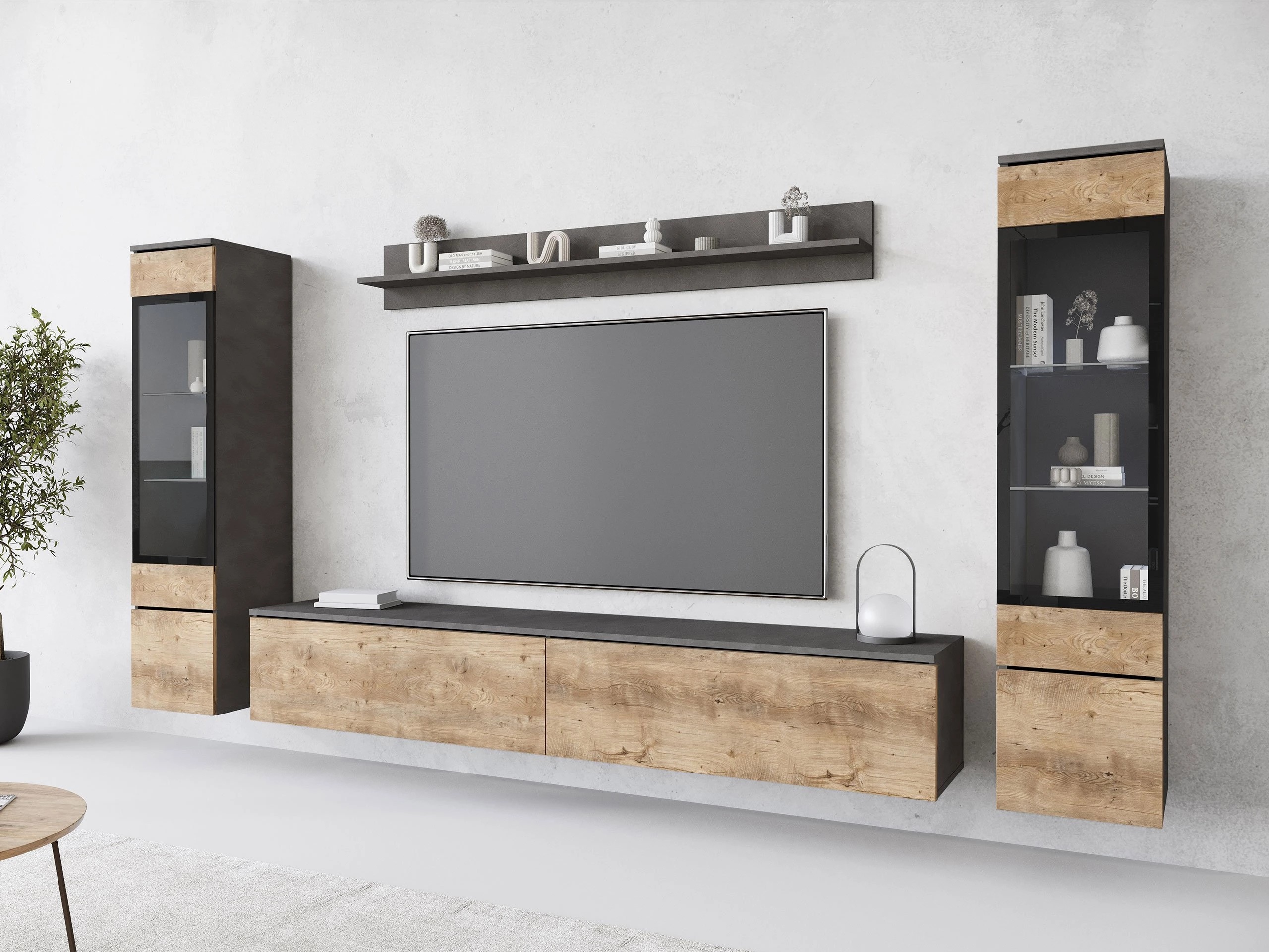 Set za dnevnu sobu Sarasota 126 (Matera siva + Kesten)