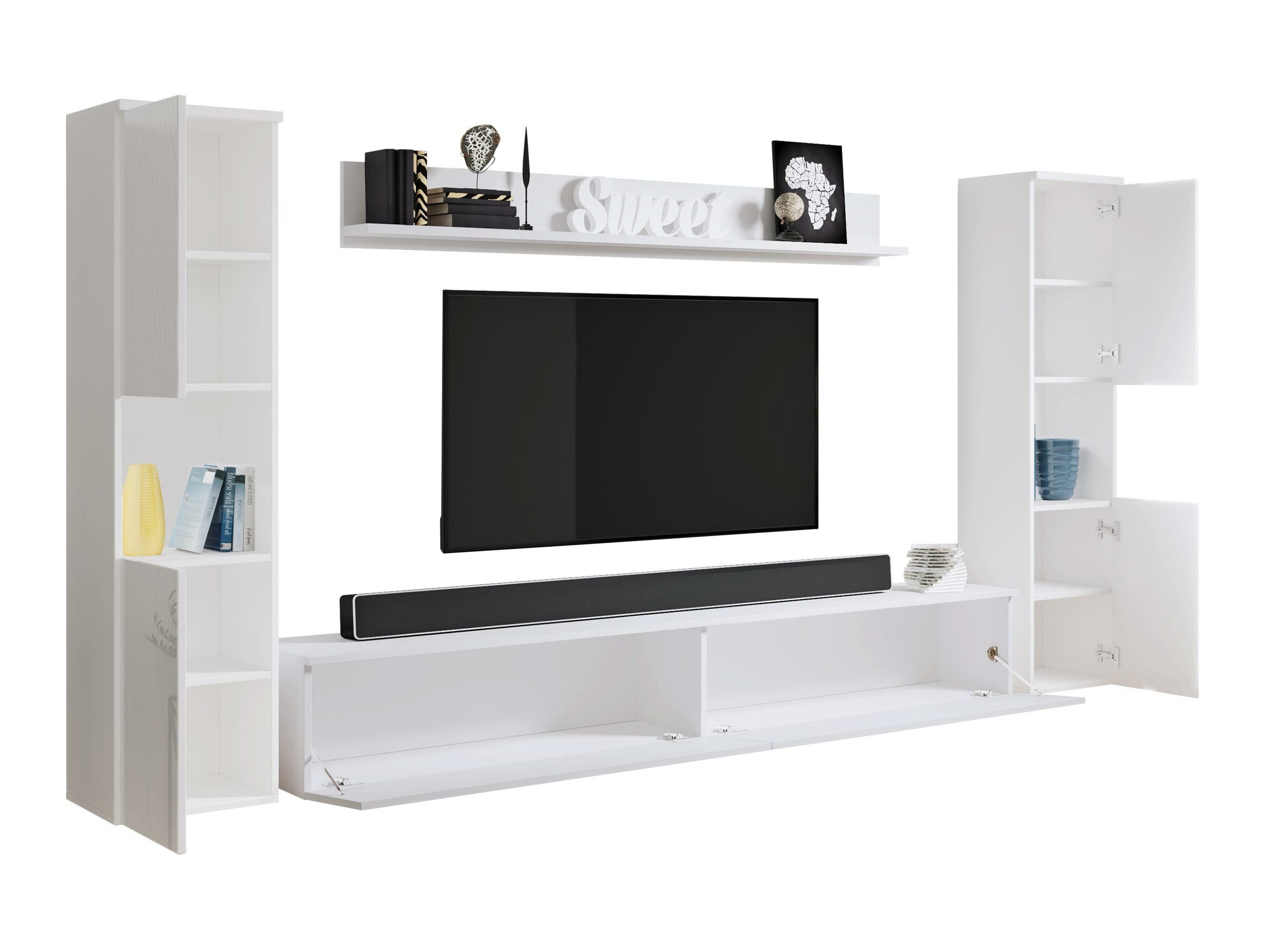 Set za dnevnu sobu Sarasota 131 (Belo + Glossy gray)