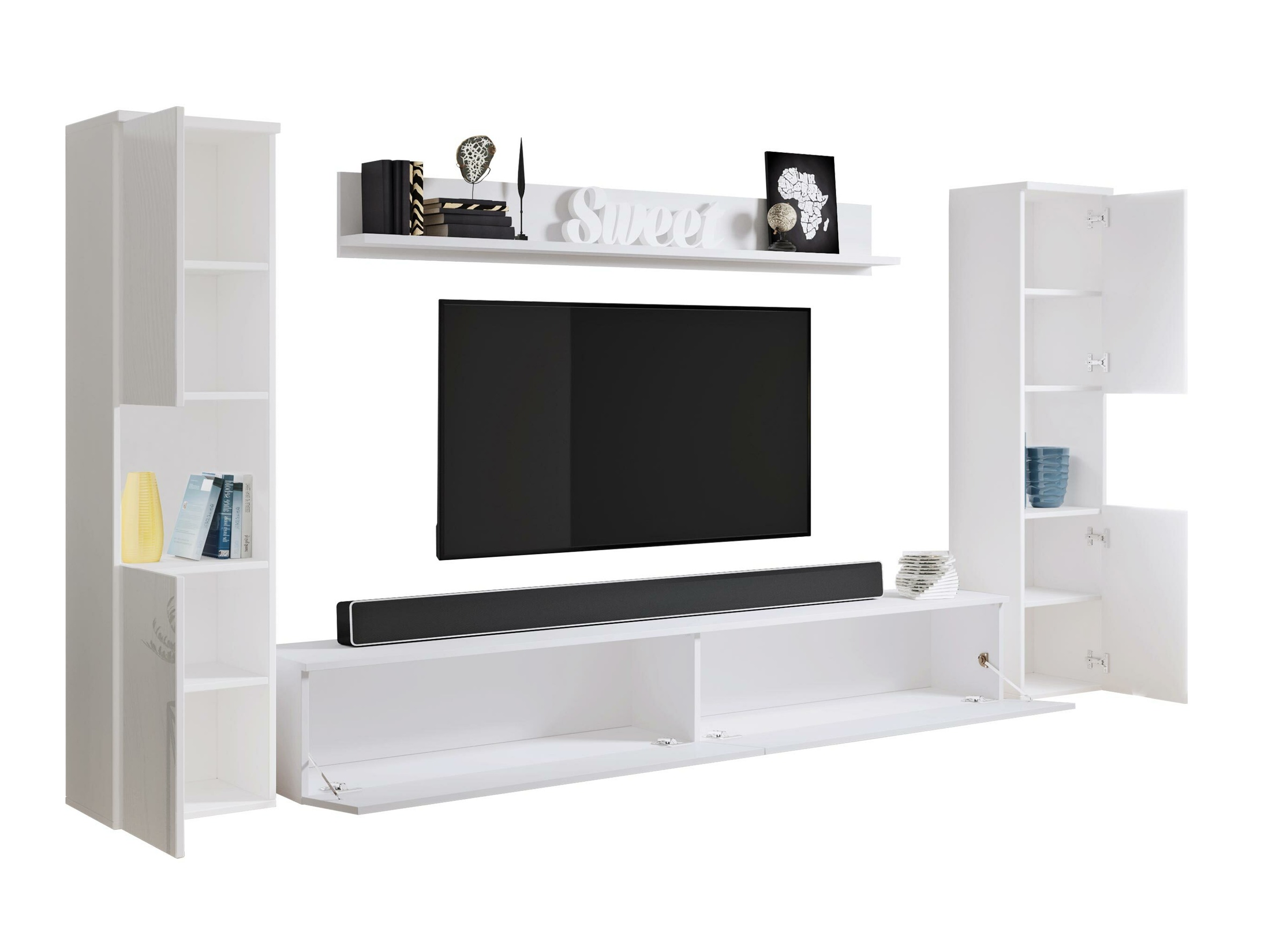 Set za dnevnu sobu Sarasota 131 (Belo + Glossy gray)
