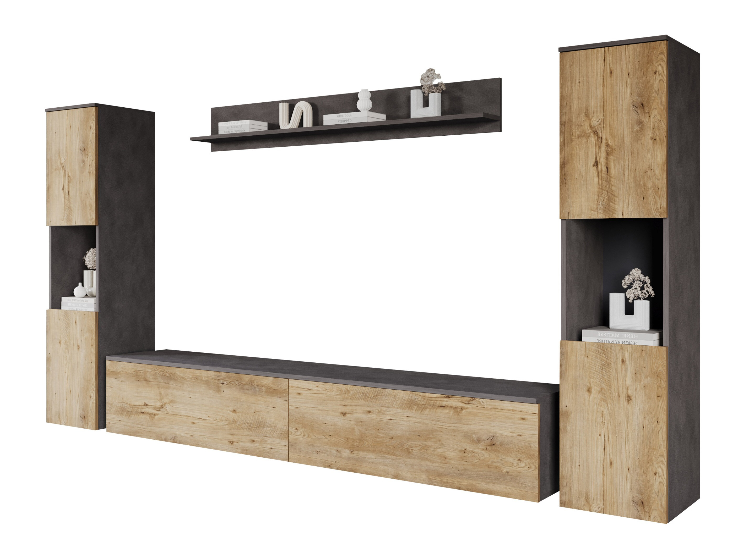 Set za dnevnu sobu Sarasota 131 (Matera siva + Kesten)