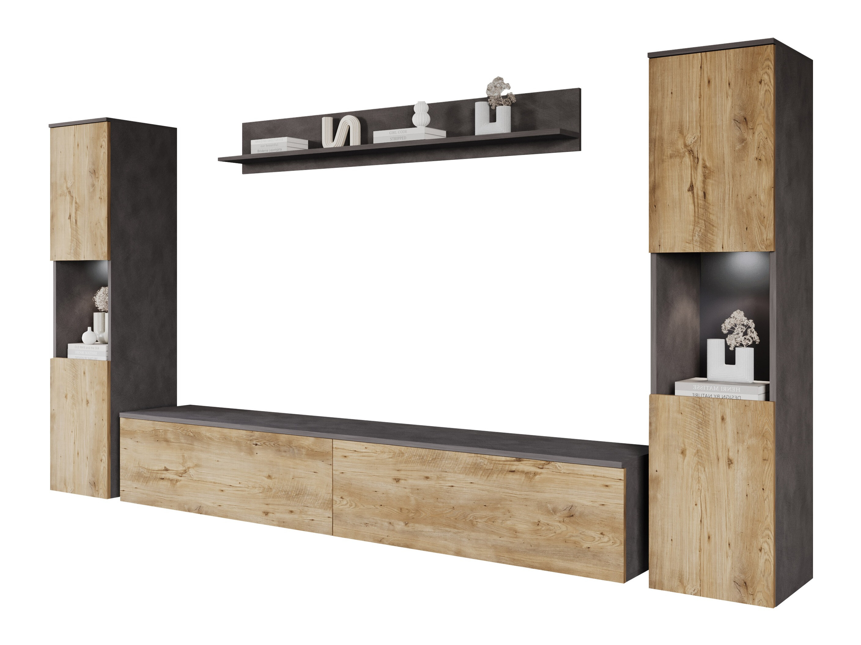 Set za dnevnu sobu Sarasota 131 (Matera siva + Kesten)