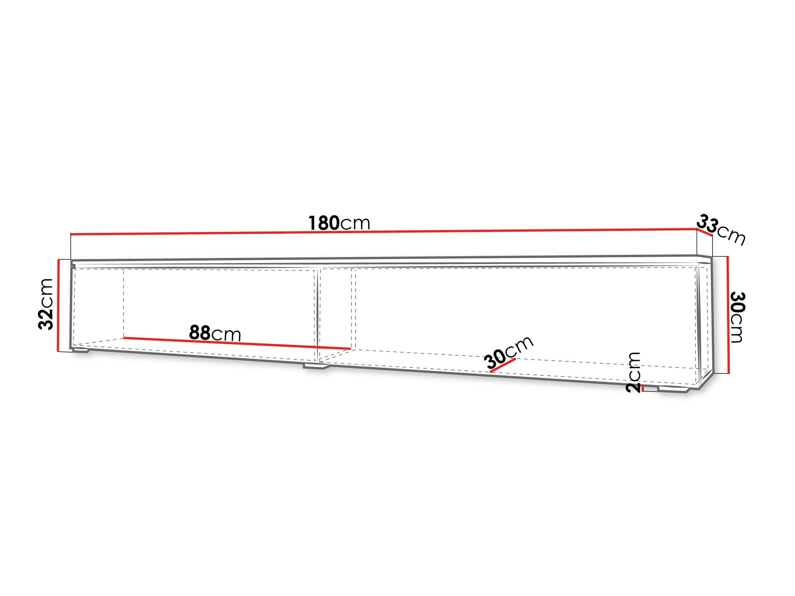 TV sto Sarasota 121 (Sivo)