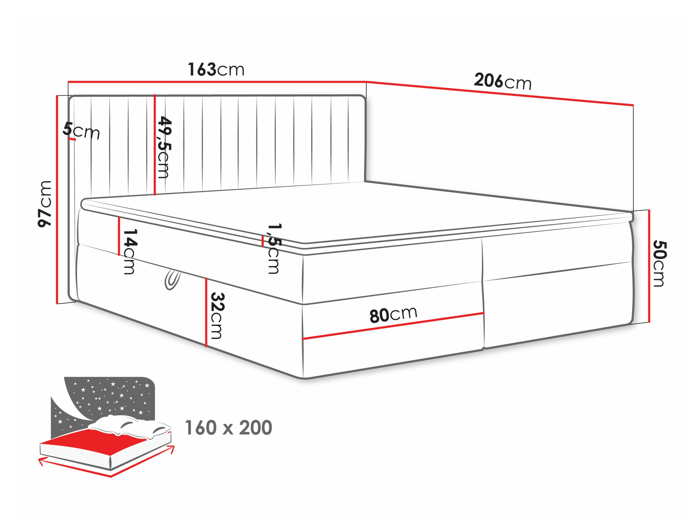 Boxspring krevet Comfivo 481 (Manila 16)