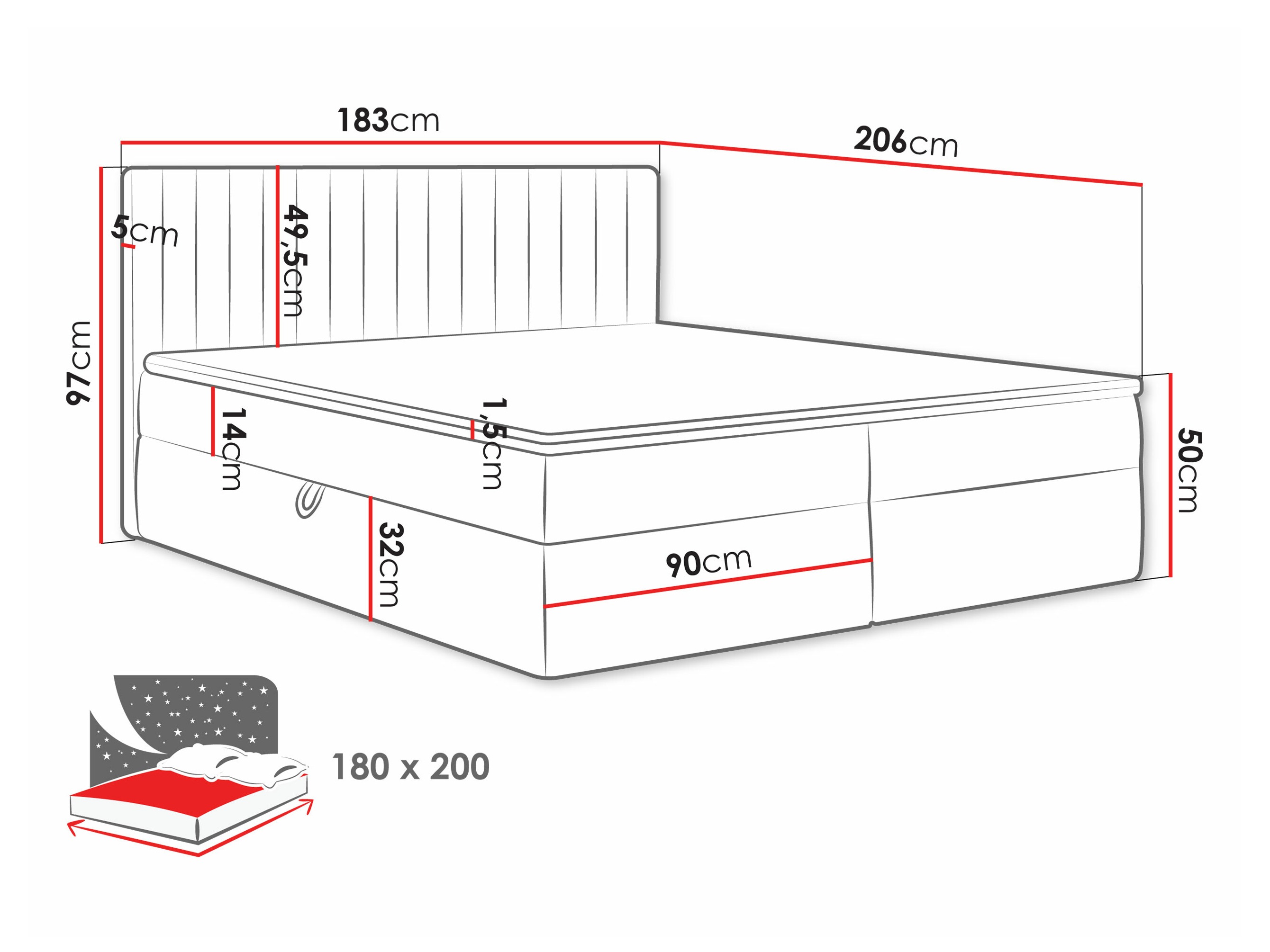 Boxspring krevet Comfivo 481 (Manila 16)