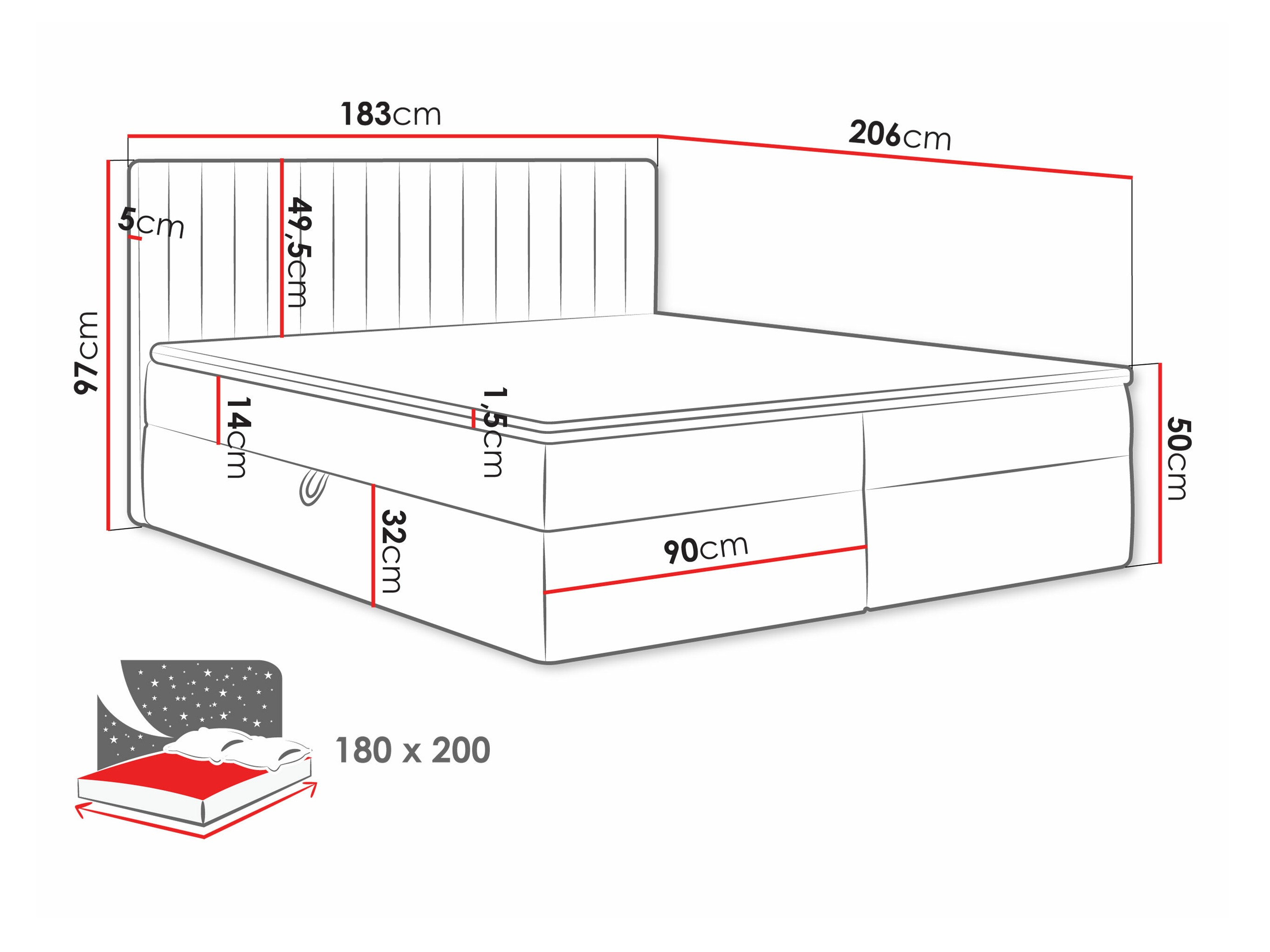 Boxspring krevet Comfivo 481 (Manila 26)