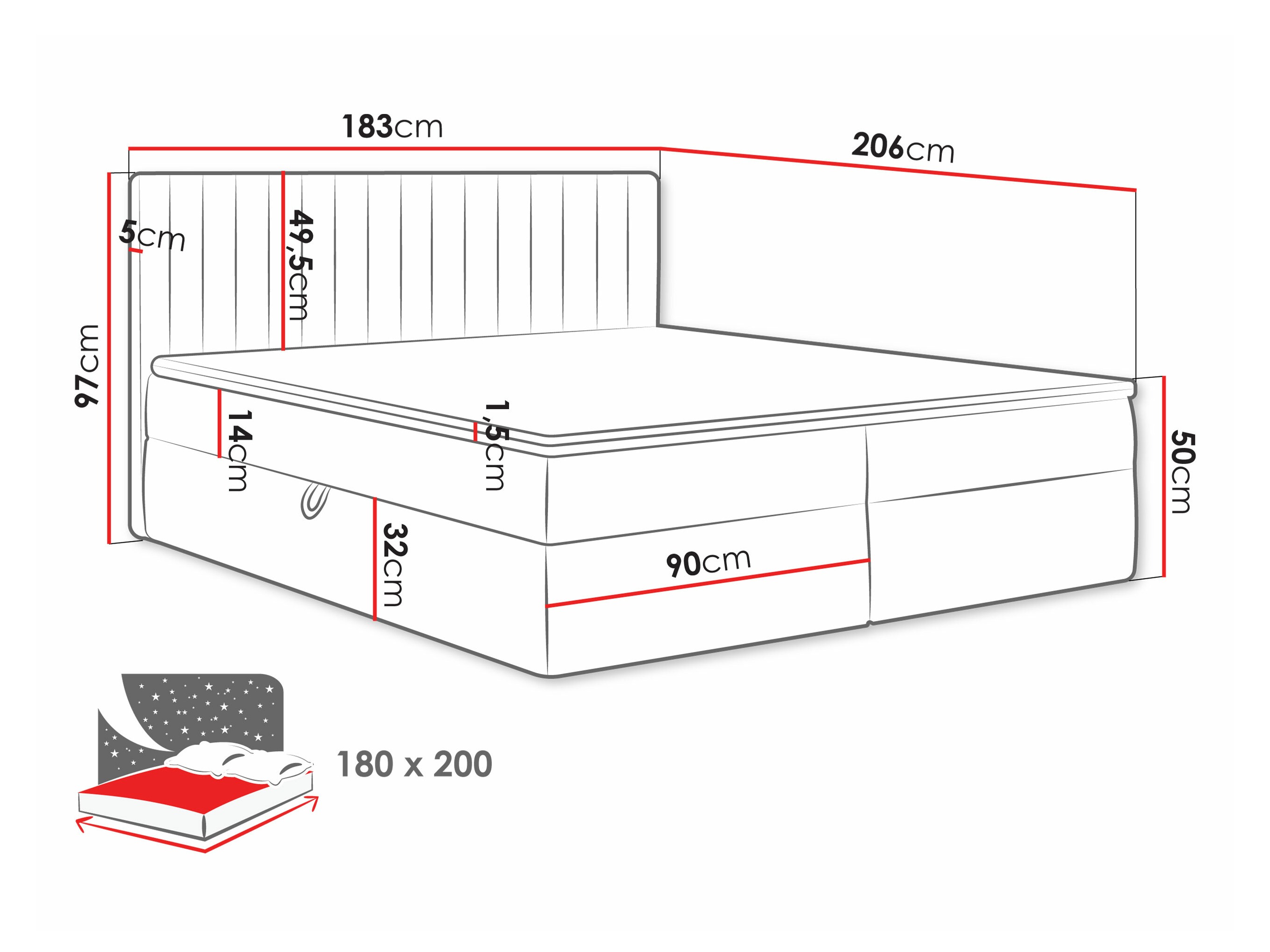 Boxspring krevet Comfivo Apis I (Polo 882)
