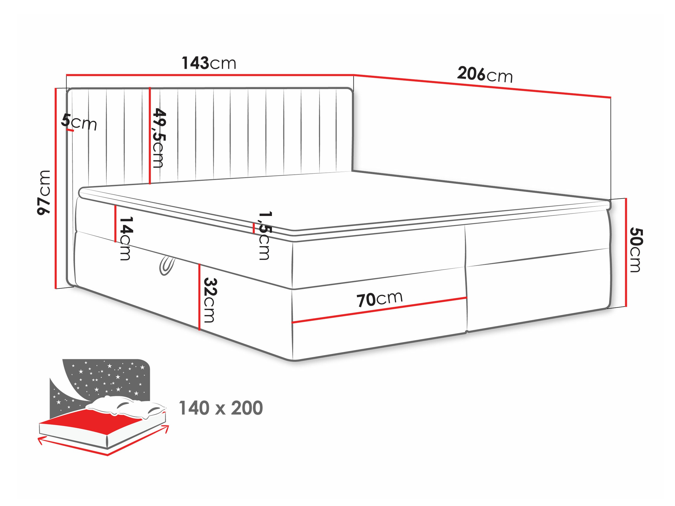 Boxspring krevet Comfivo Apis I (Polo 889)