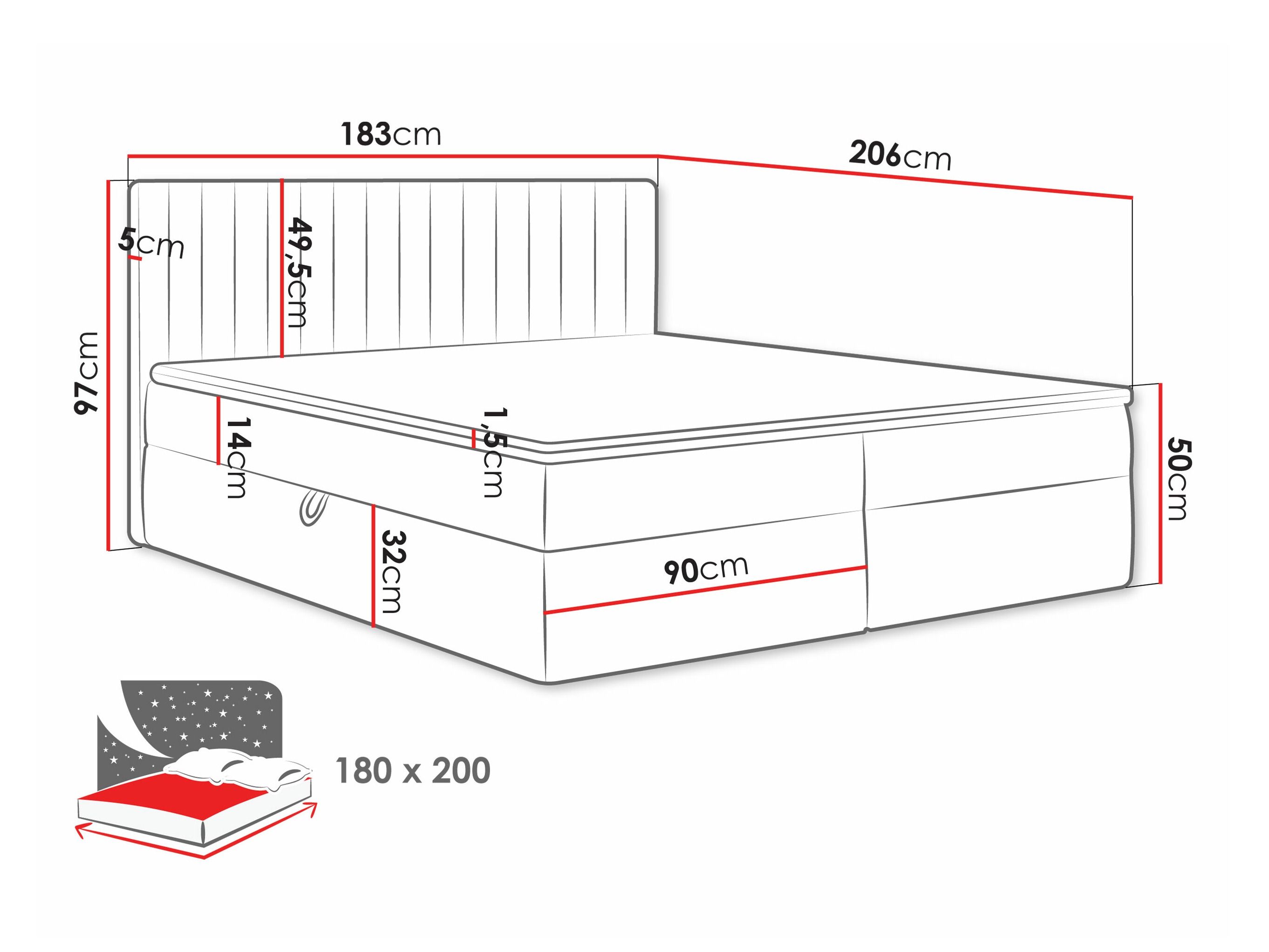 Boxspring krevet Comfivo Apis I (Polo 889)