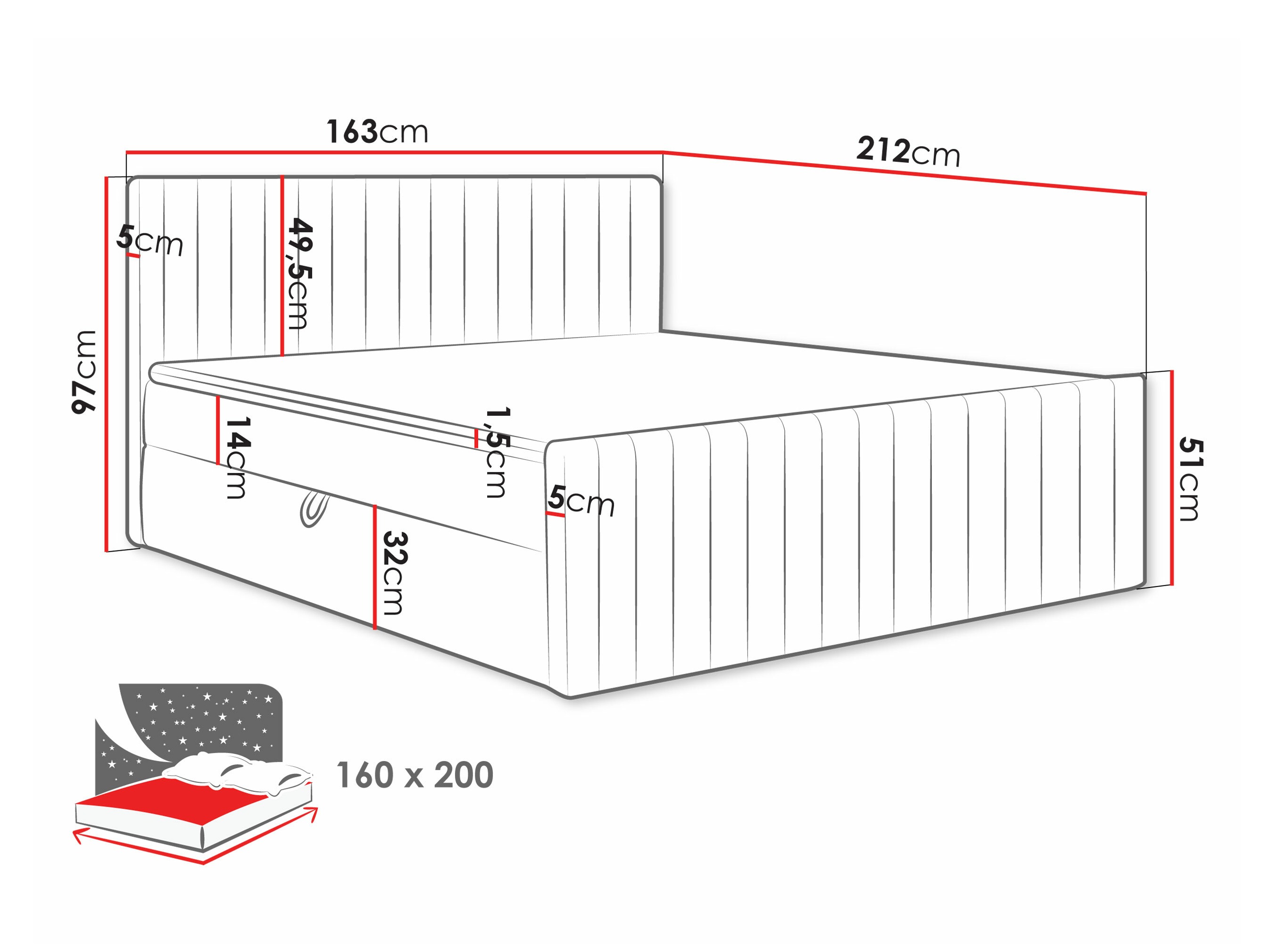 Boxspring krevet Comfivo 482 (Manila 02)