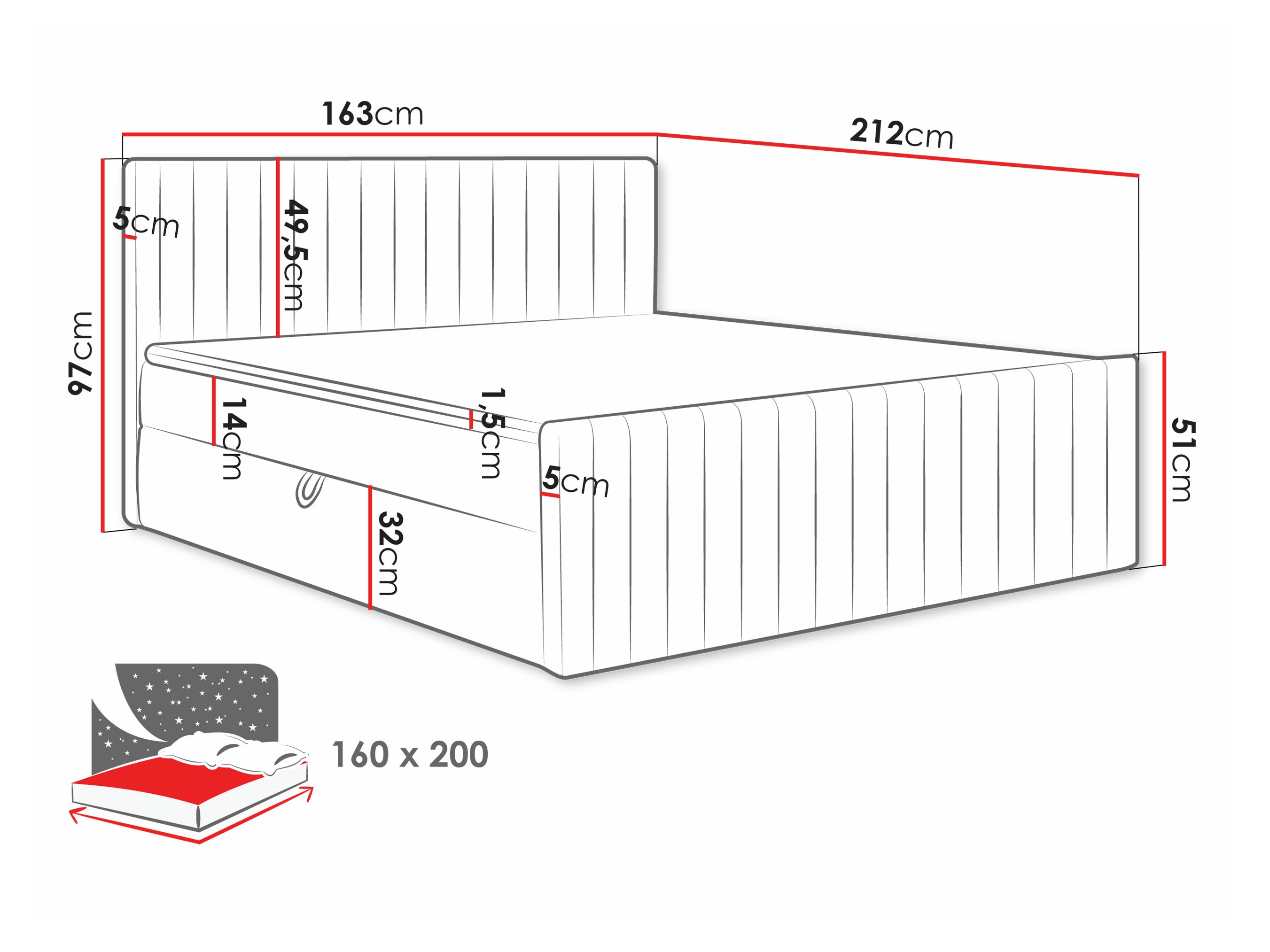 Boxspring krevet Comfivo 482 (Manila 09)
