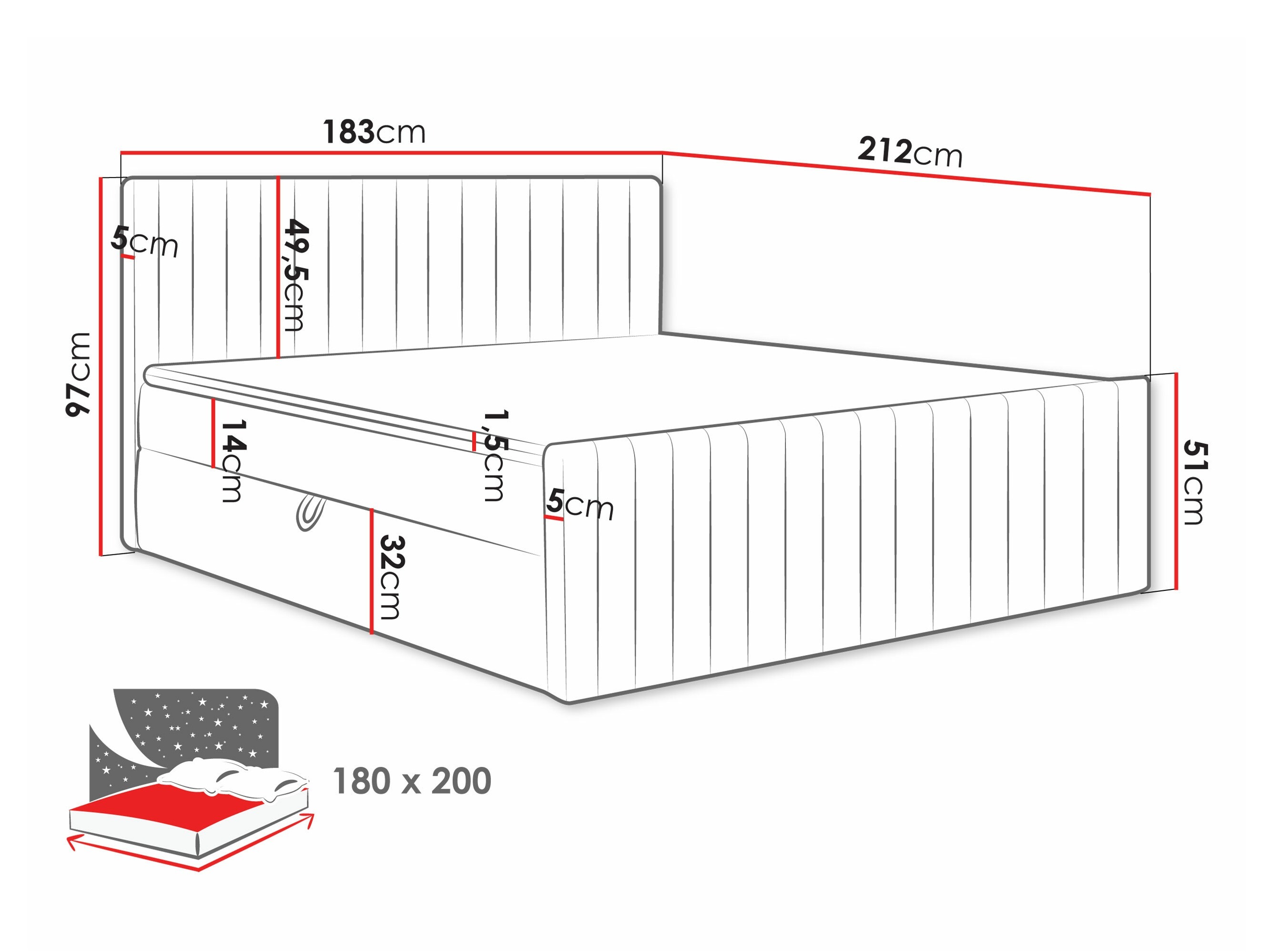Boxspring krevet Comfivo 482 (Manila 09)