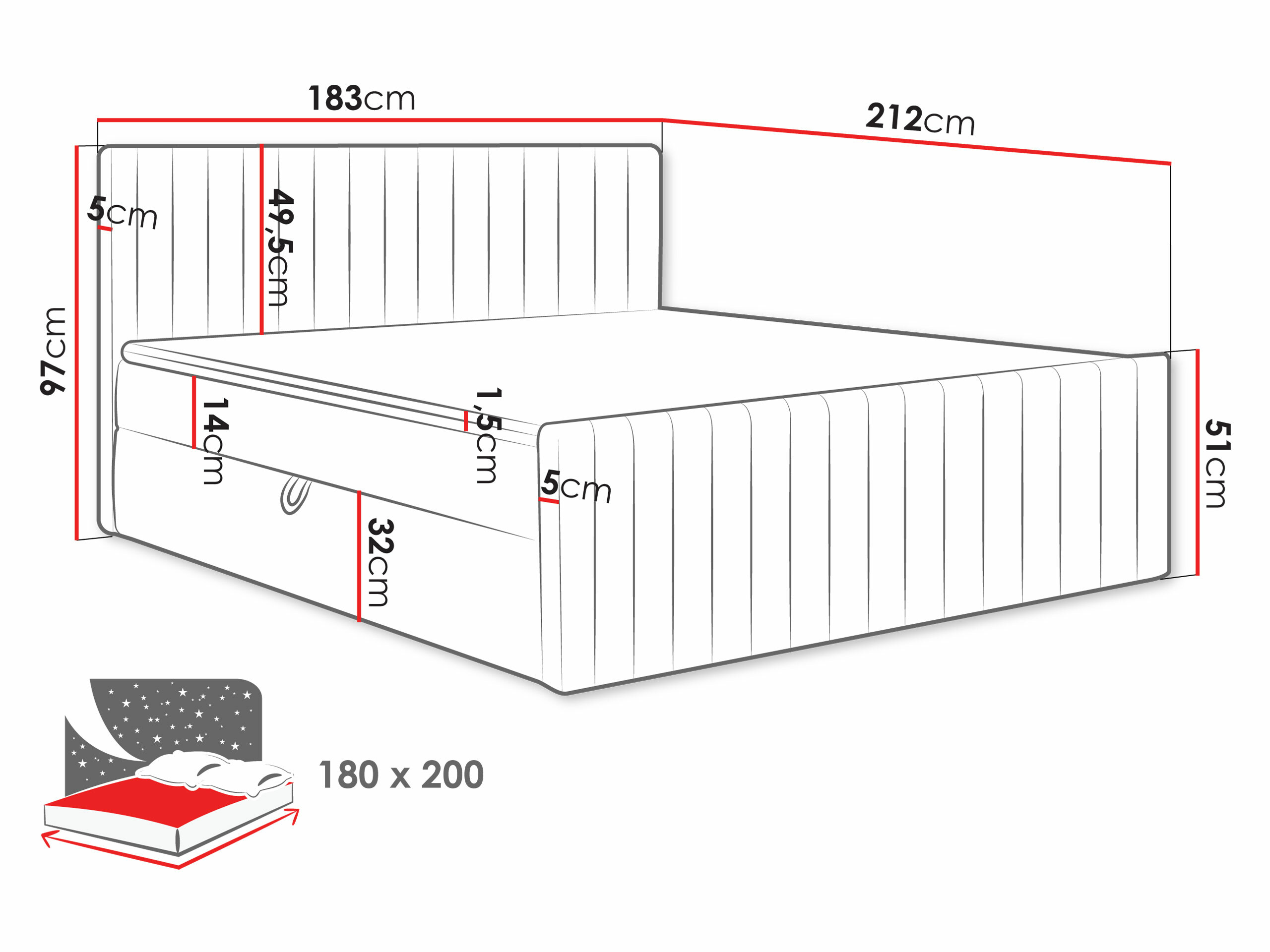 Boxspring krevet Comfivo 482 (Manila 16)