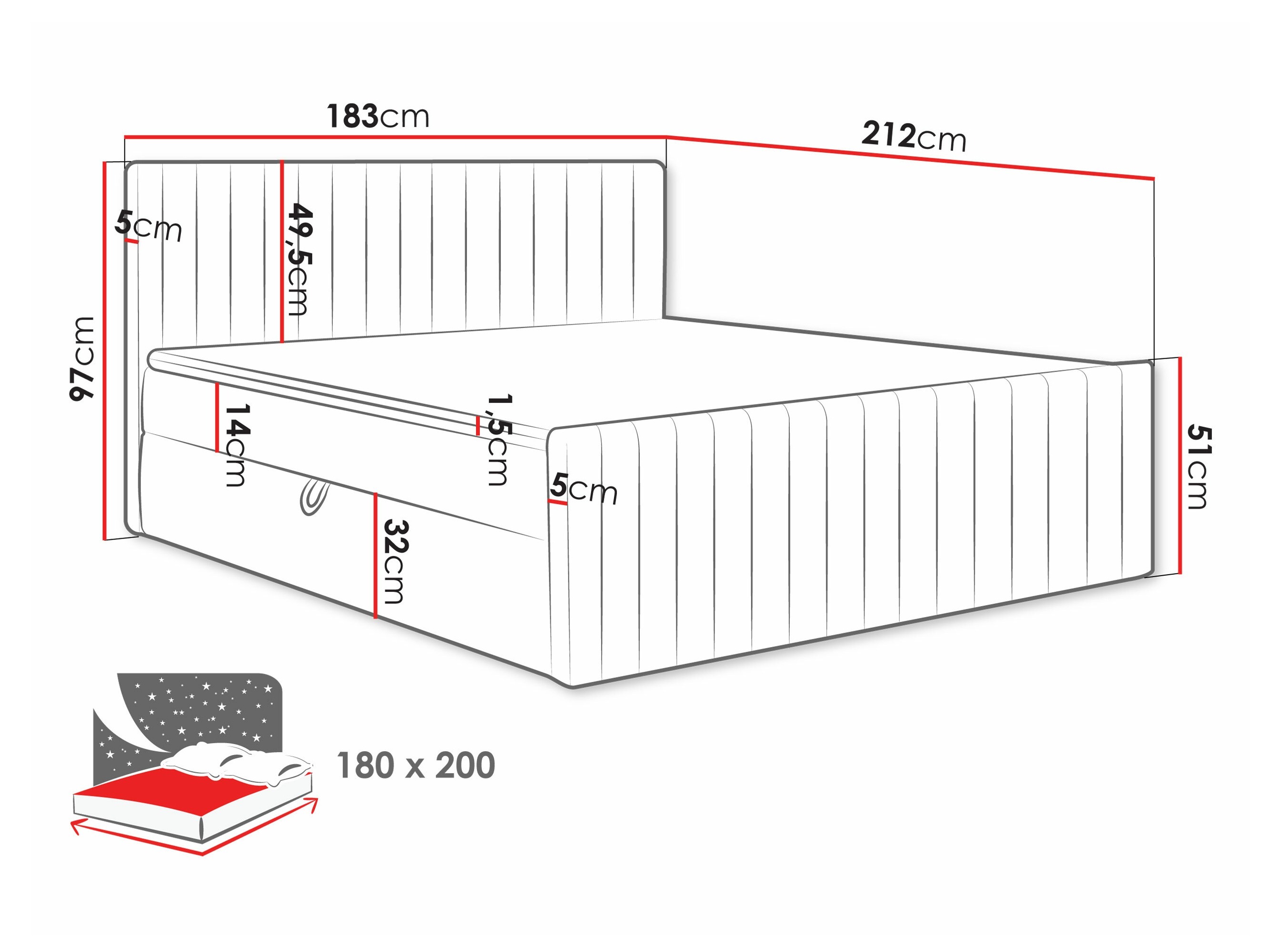 Boxspring krevet Comfivo 482 (Manila 18)