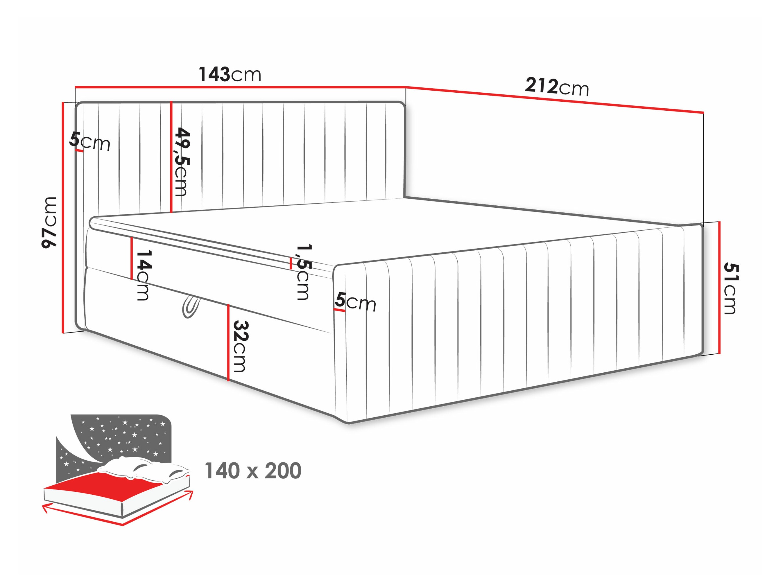 Boxspring krevet Comfivo Apis II (Polo 889)
