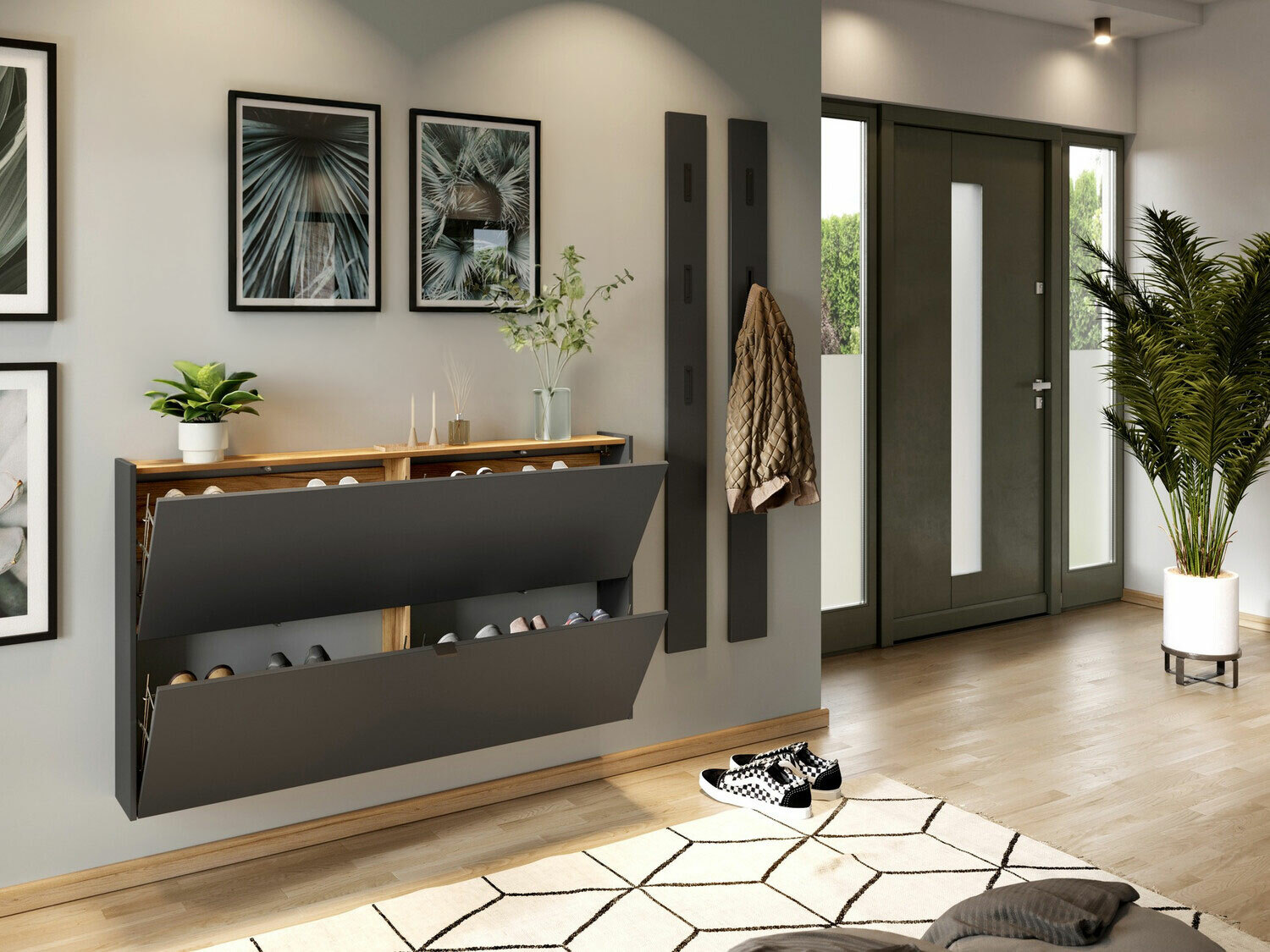 Set za hodnik Cirsale 109 (Grafit + Navarra hrast)