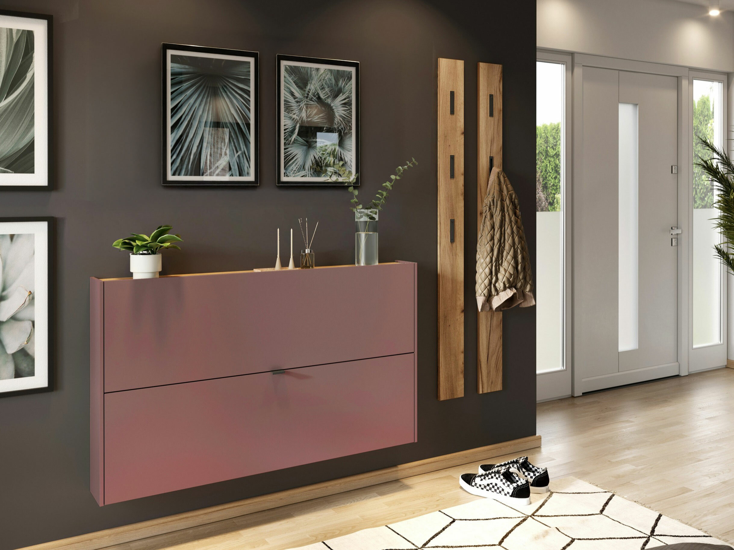 Set za hodnik Cirsale 109 (Prašnjavo ružičasta + Navarra hrast)