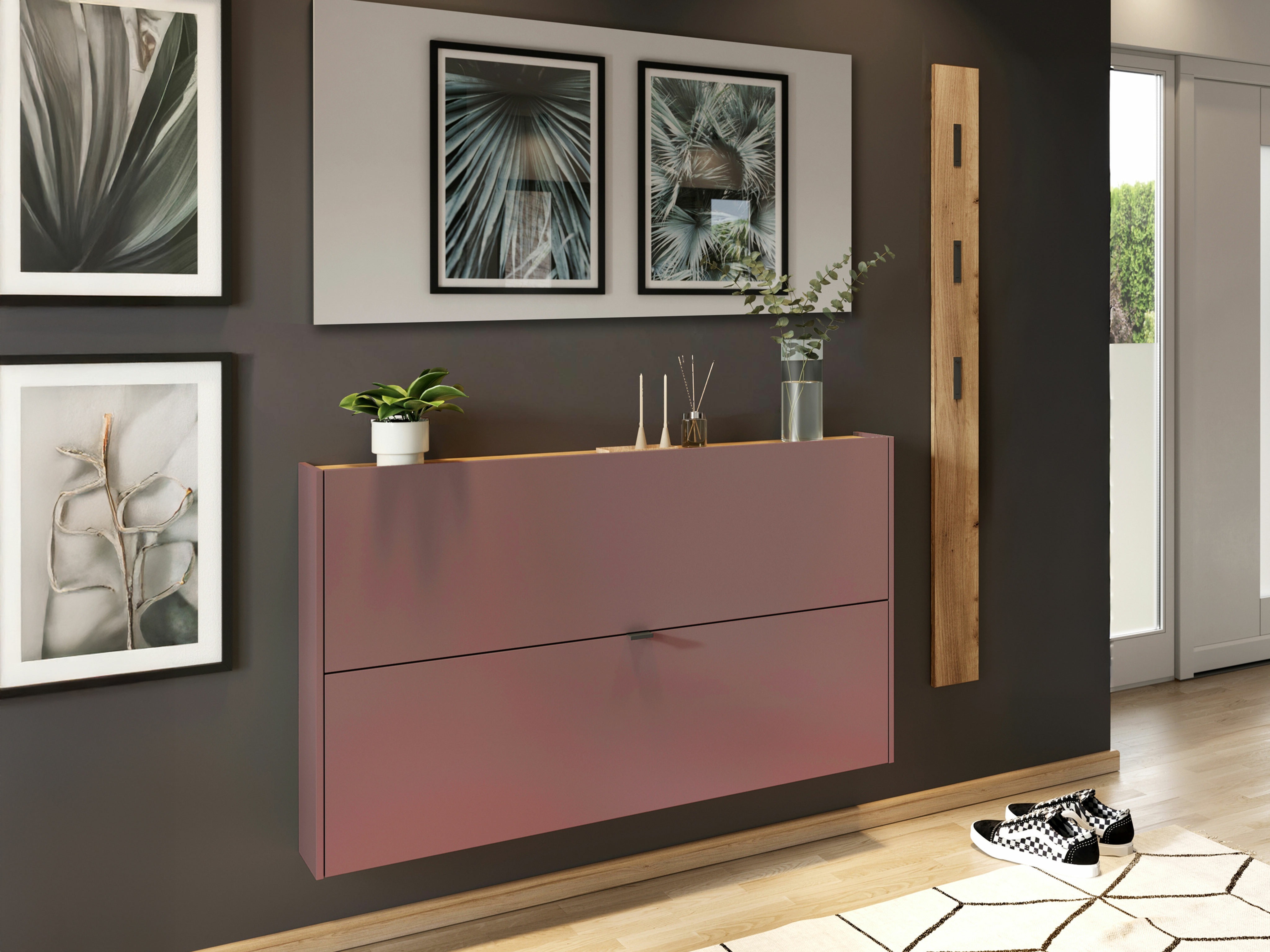 Set za hodnik Cirsale 109 (Prašnjavo ružičasta + Navarra hrast)