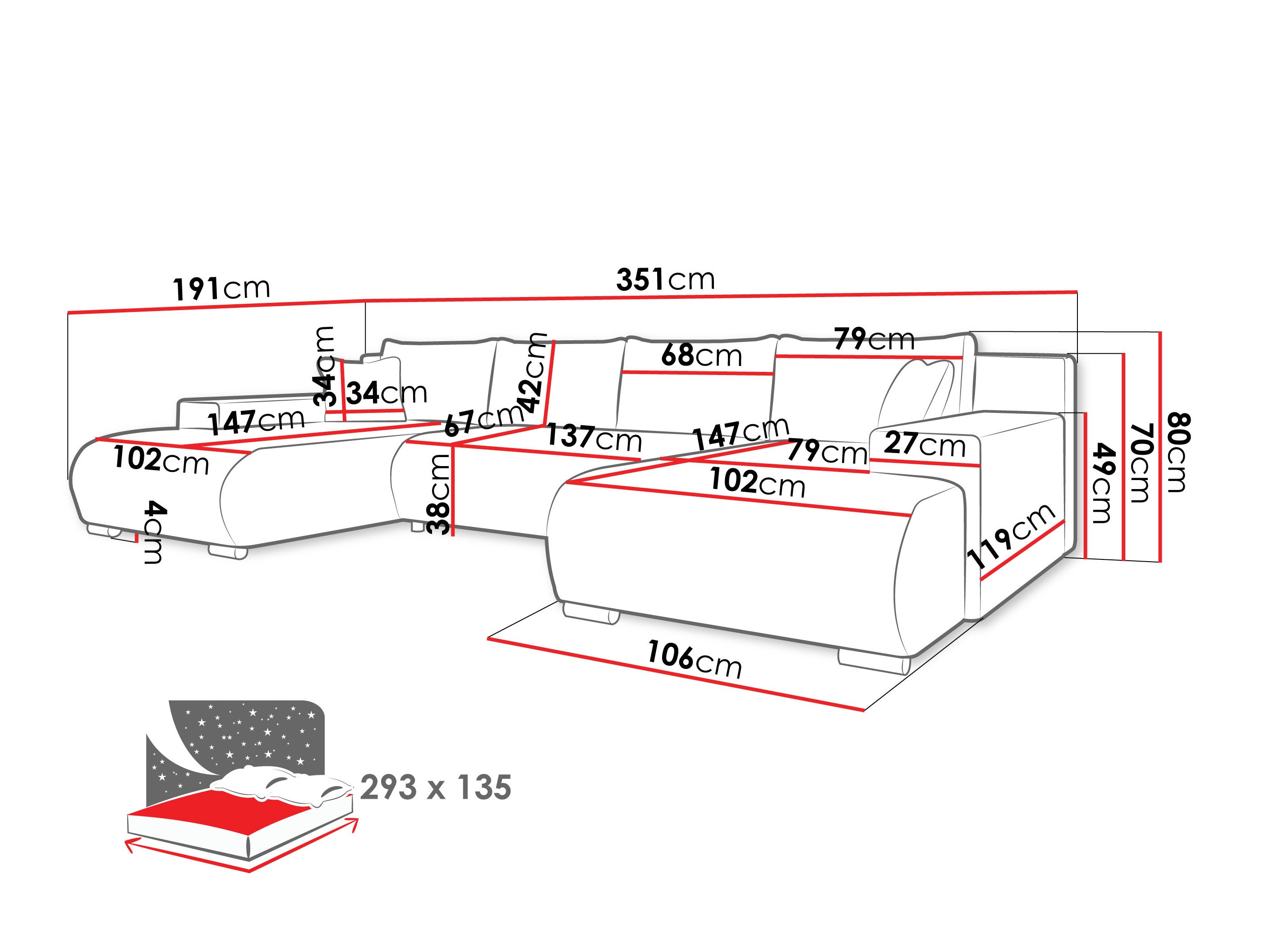 Ugaona sofa Comfivo 483 (Poso 100)