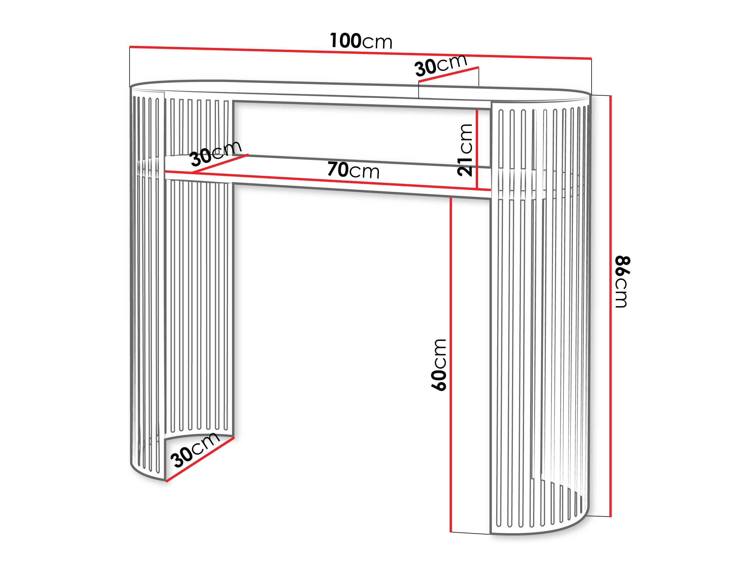 Konzolni stočić Evanola 117 (Ružičasta + Crni mermer)