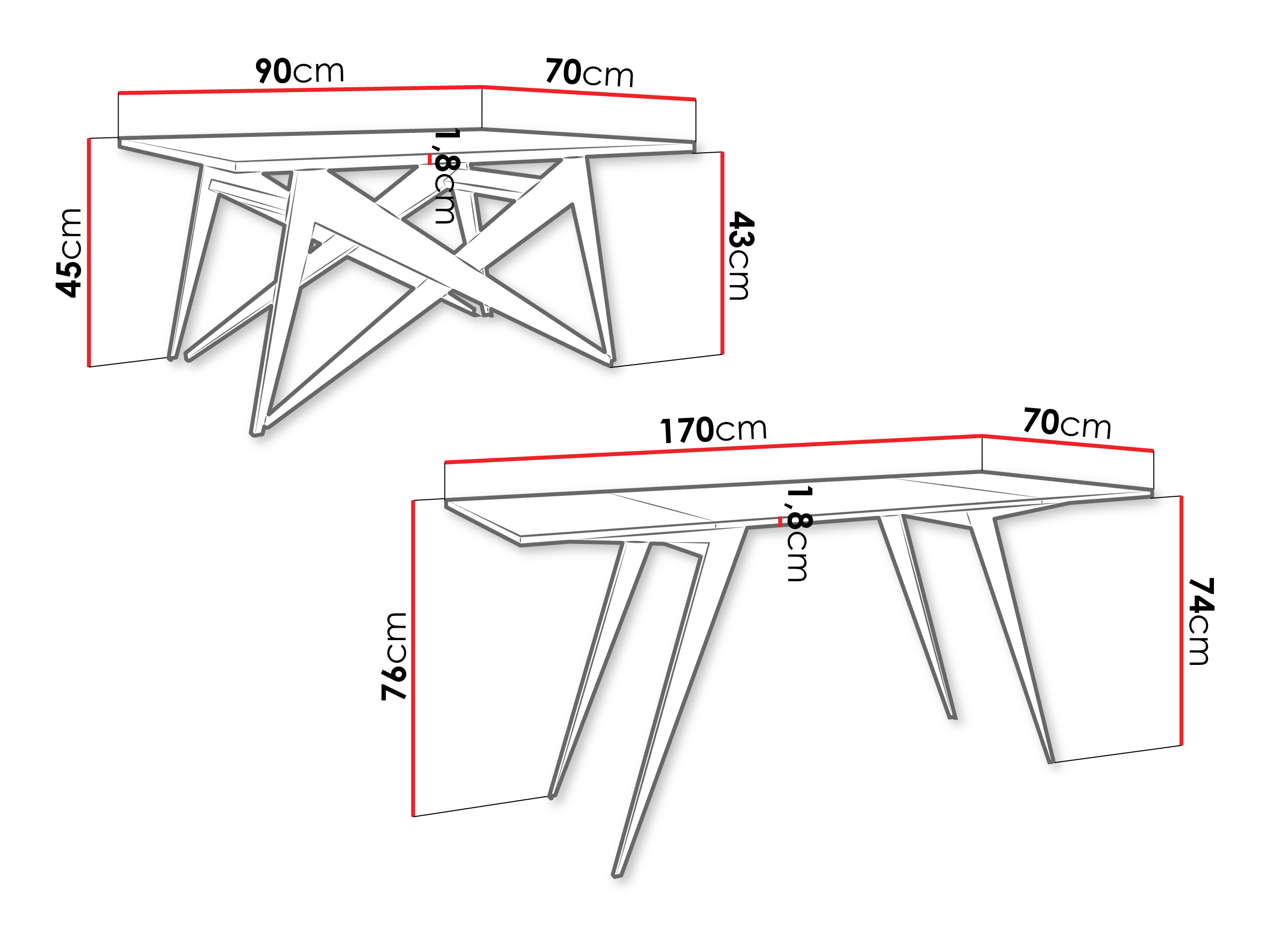 Modularni stočić za kafu Oswego 150 (Grafit + Crno)