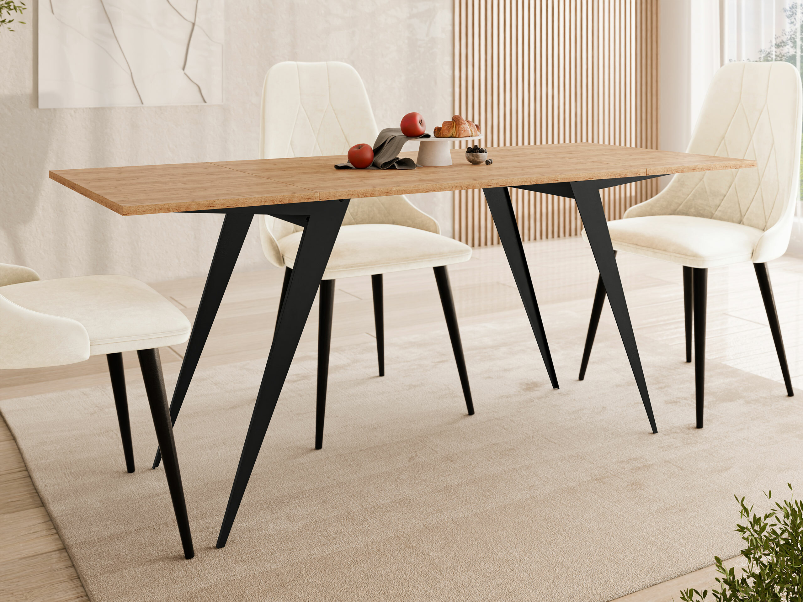 Modularni stočić za kafu Oswego 150 (Zanatski zlatni hrast + Crno)