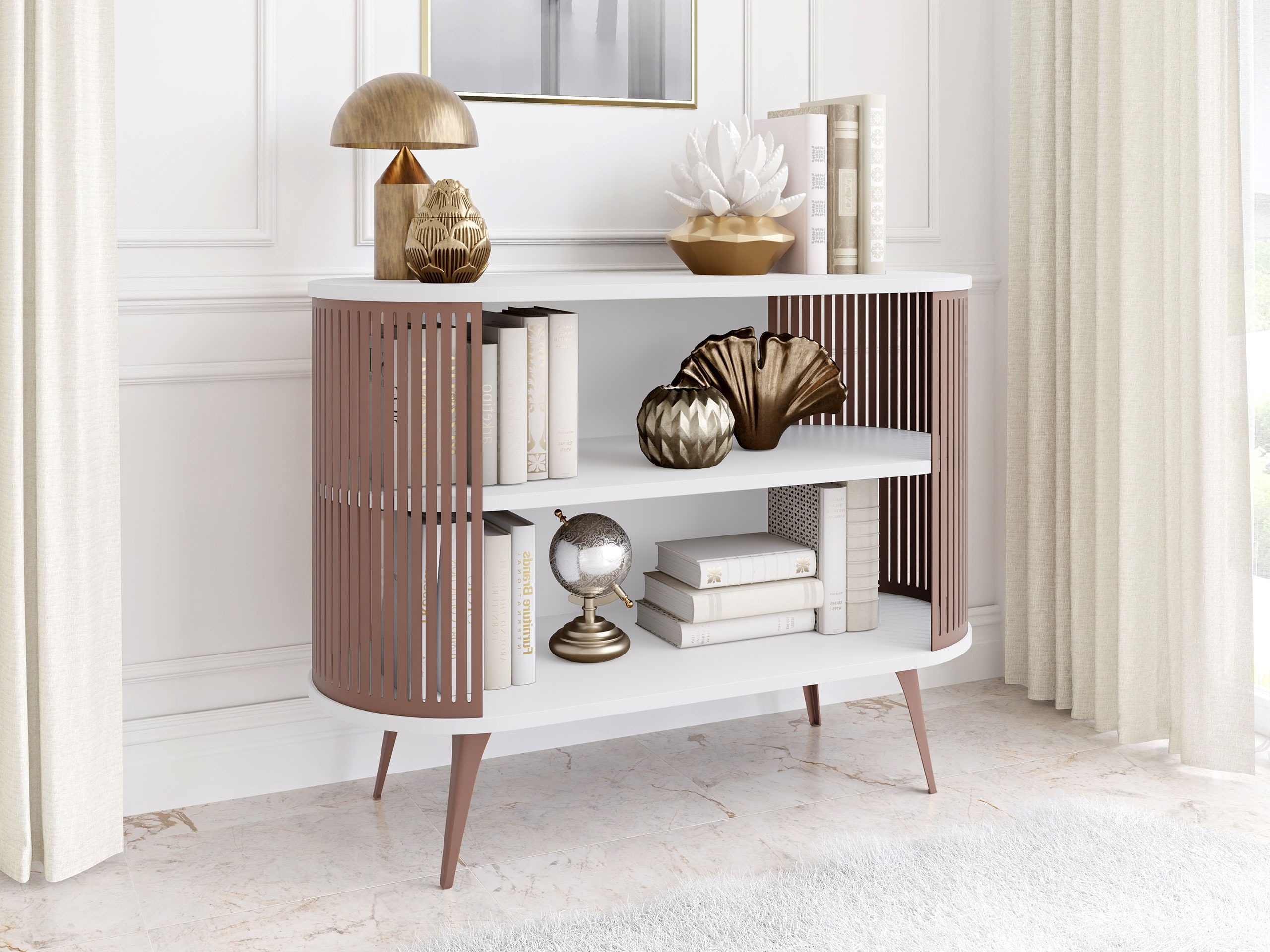 Polica Oswego 148 (Roza + Belo)