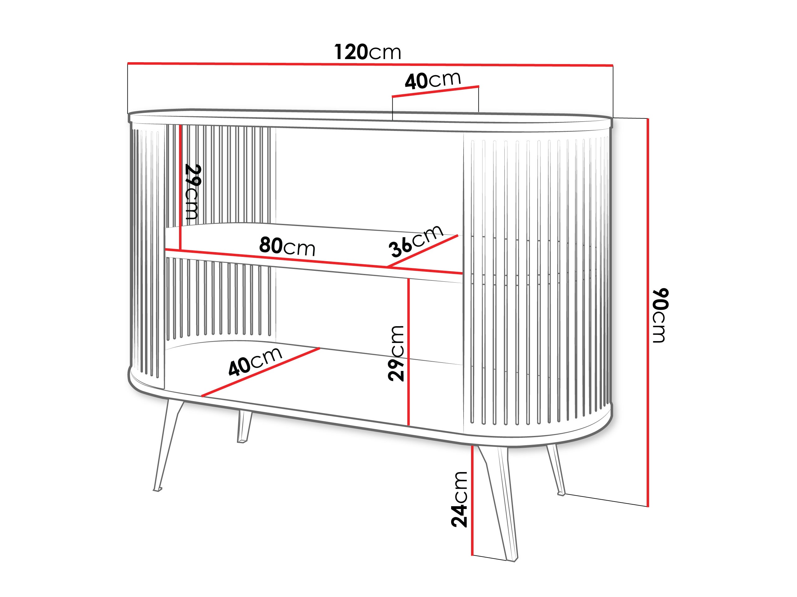 Polica Oswego 148 (Roza + Belo)