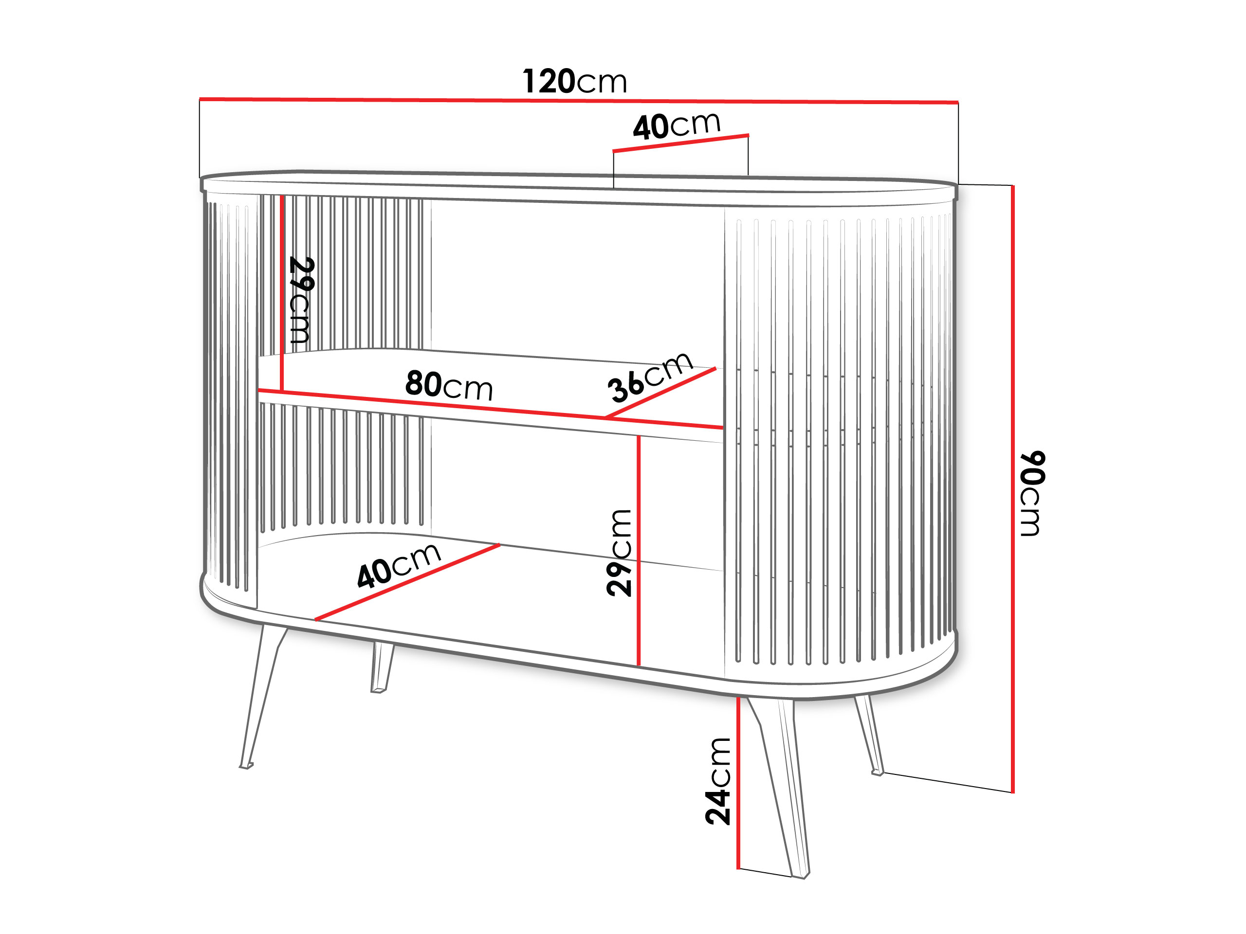 Polica Sordore 127 (Ružičasta + Crno)