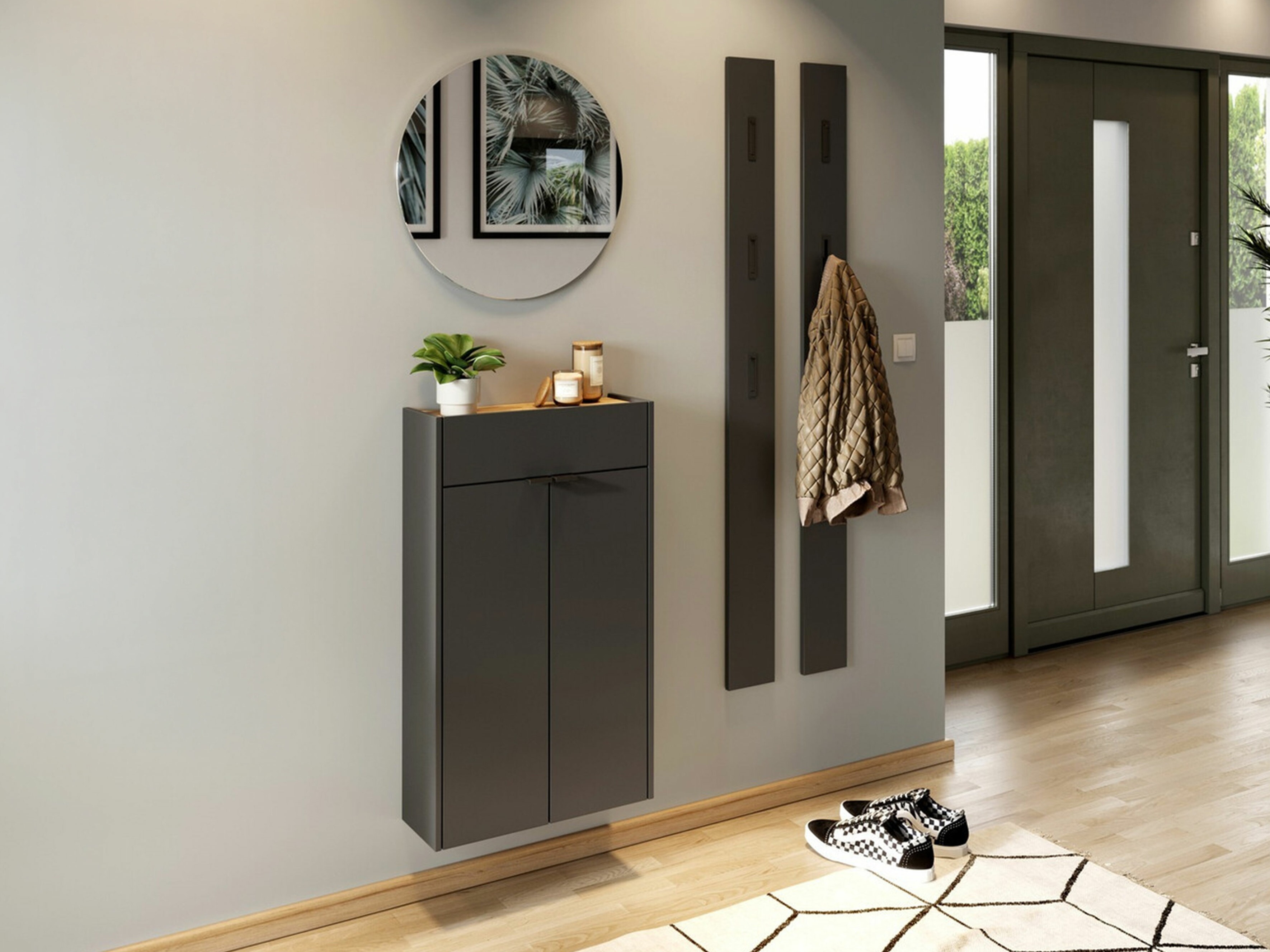 Set za hodnik Cirsale 104 (Grafit + Navarra hrast)