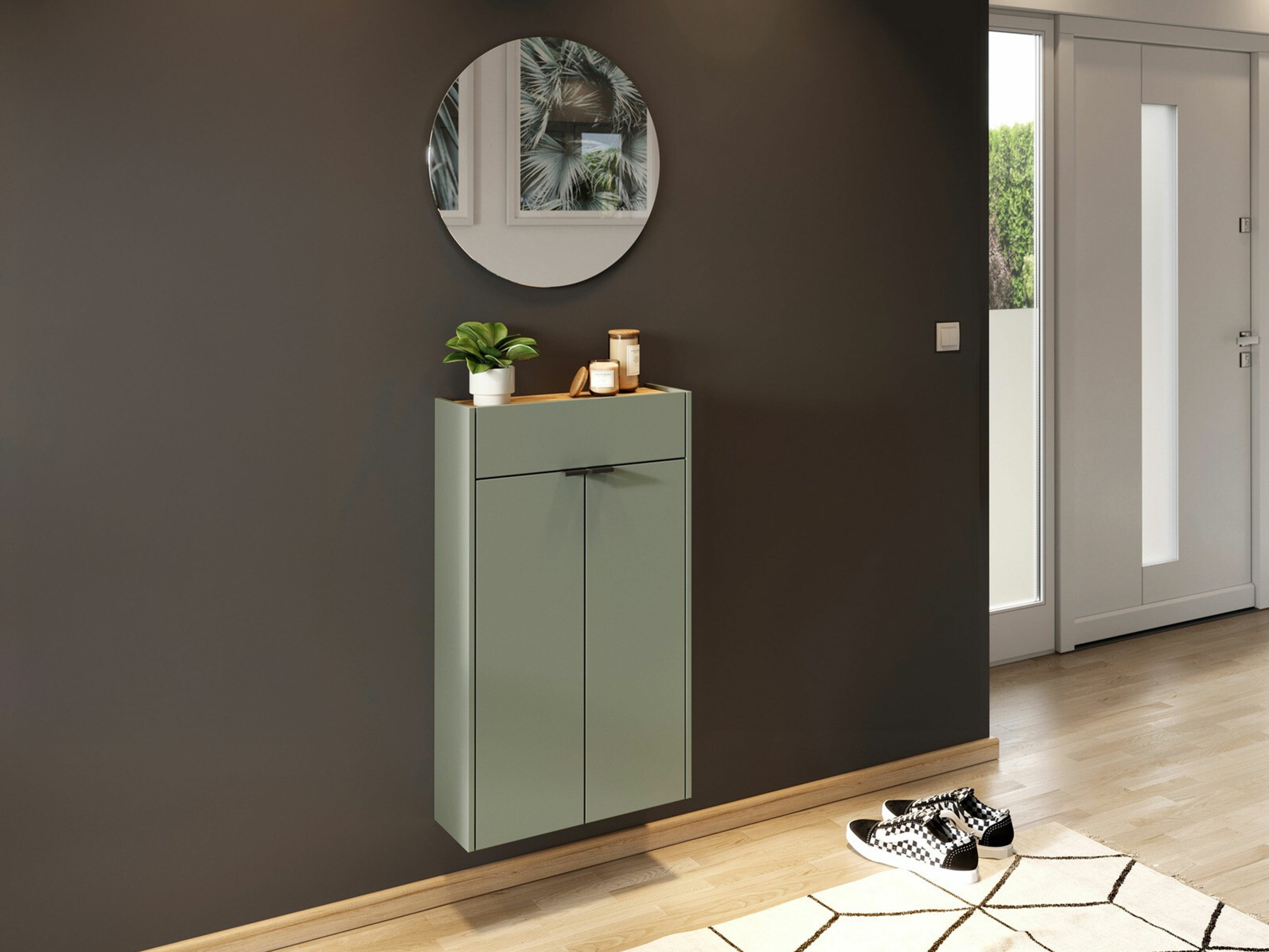 Set za hodnik Cirsale 104 (Prašnjavo zelena + Navarra hrast)