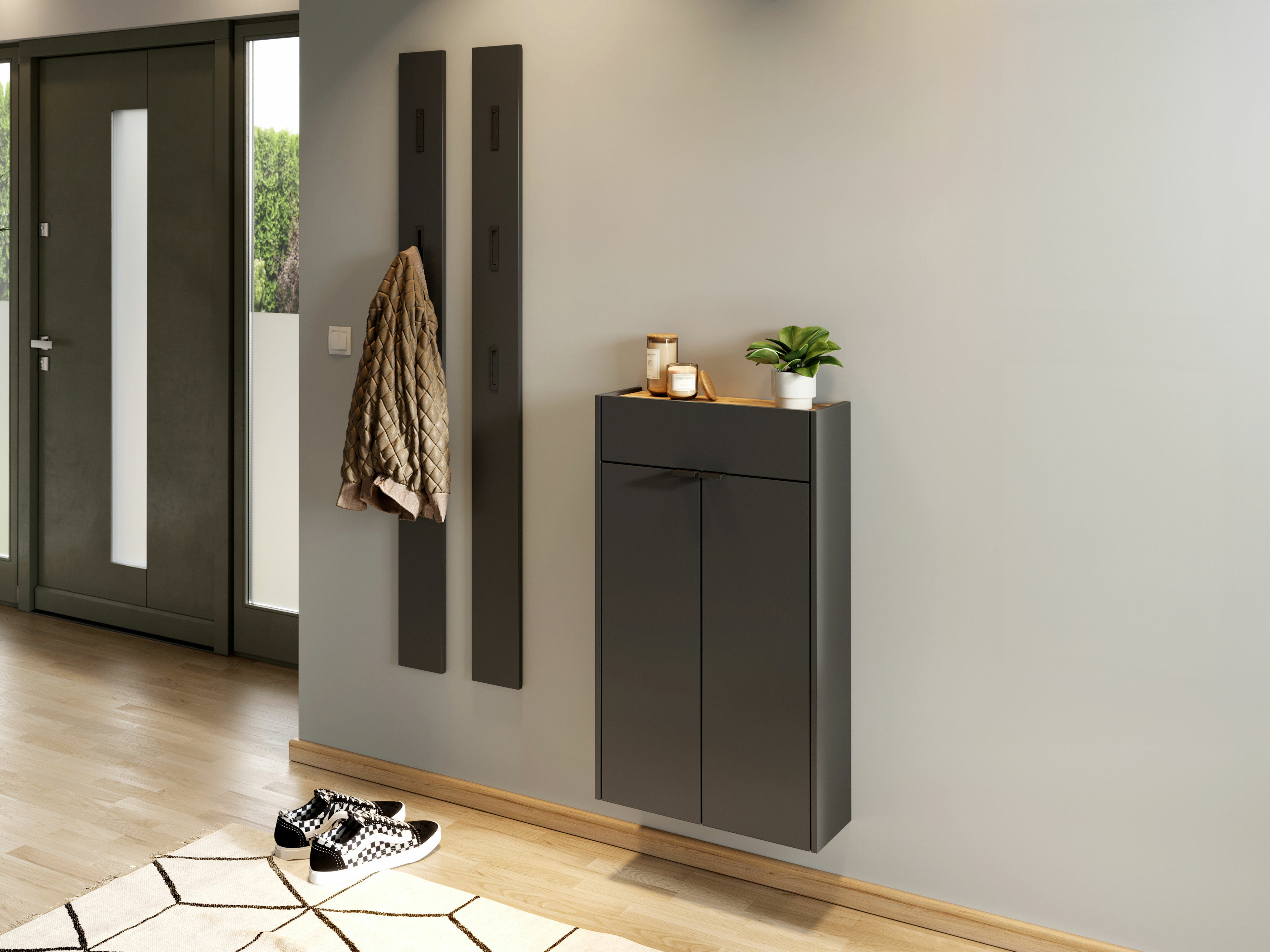 Set za hodnik Cirsale 105 (Grafit + Navarra hrast)