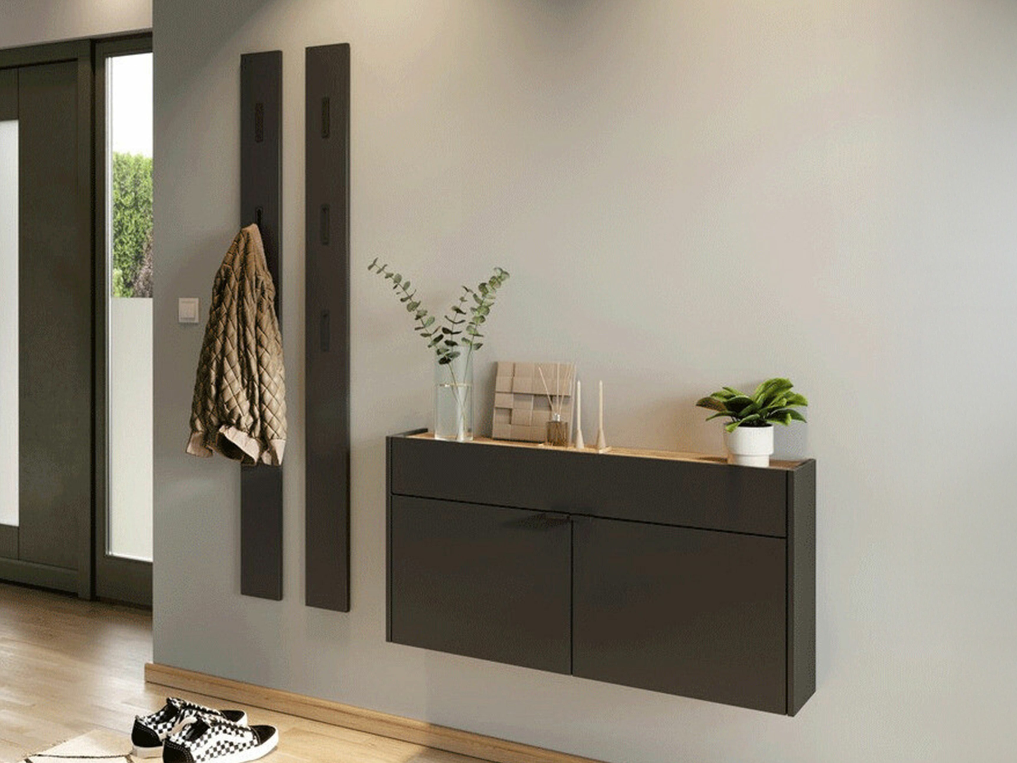 Set za hodnik Cirsale 107 (Grafit + Navarra hrast)