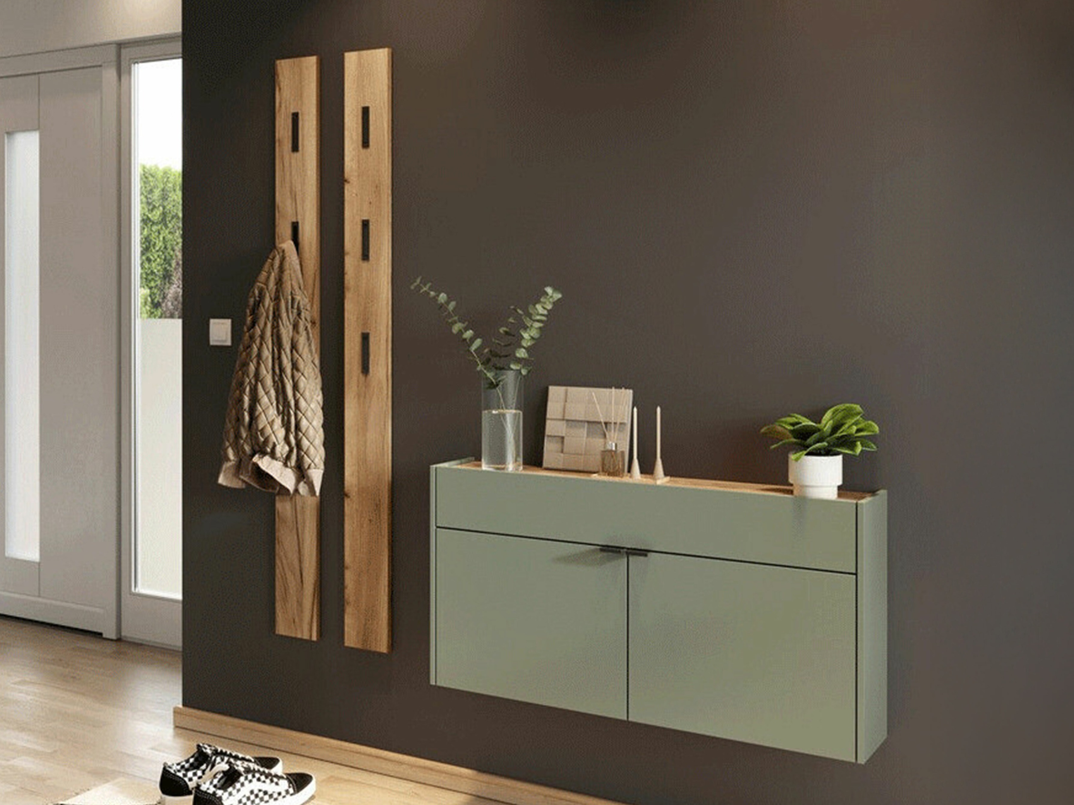 Set za hodnik Cirsale 107 (Prašnjavo zelena + Navarra hrast)