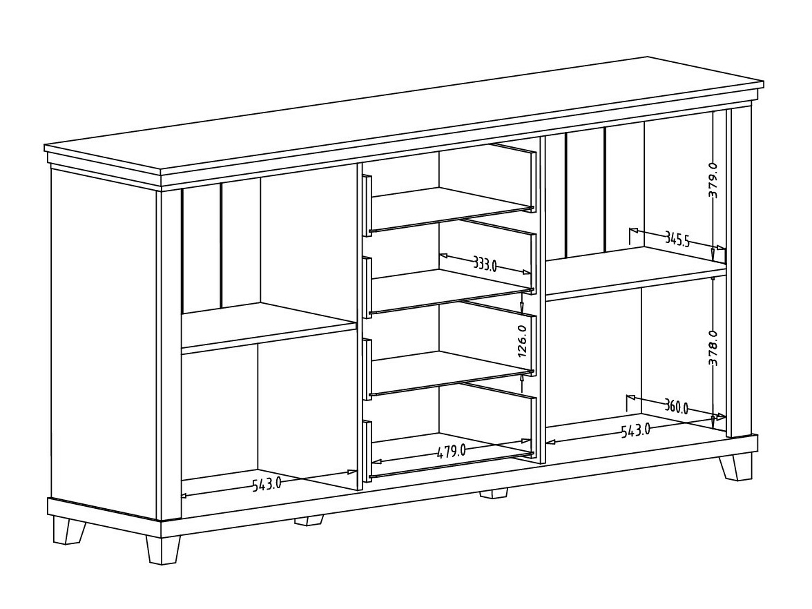 Komoda Tolnue 103 (Svetlo bež + Hrast)