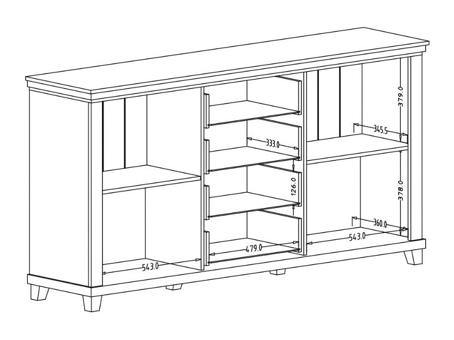 Komoda Tolnue 103 (Tamno zelena + Храст лефкас)